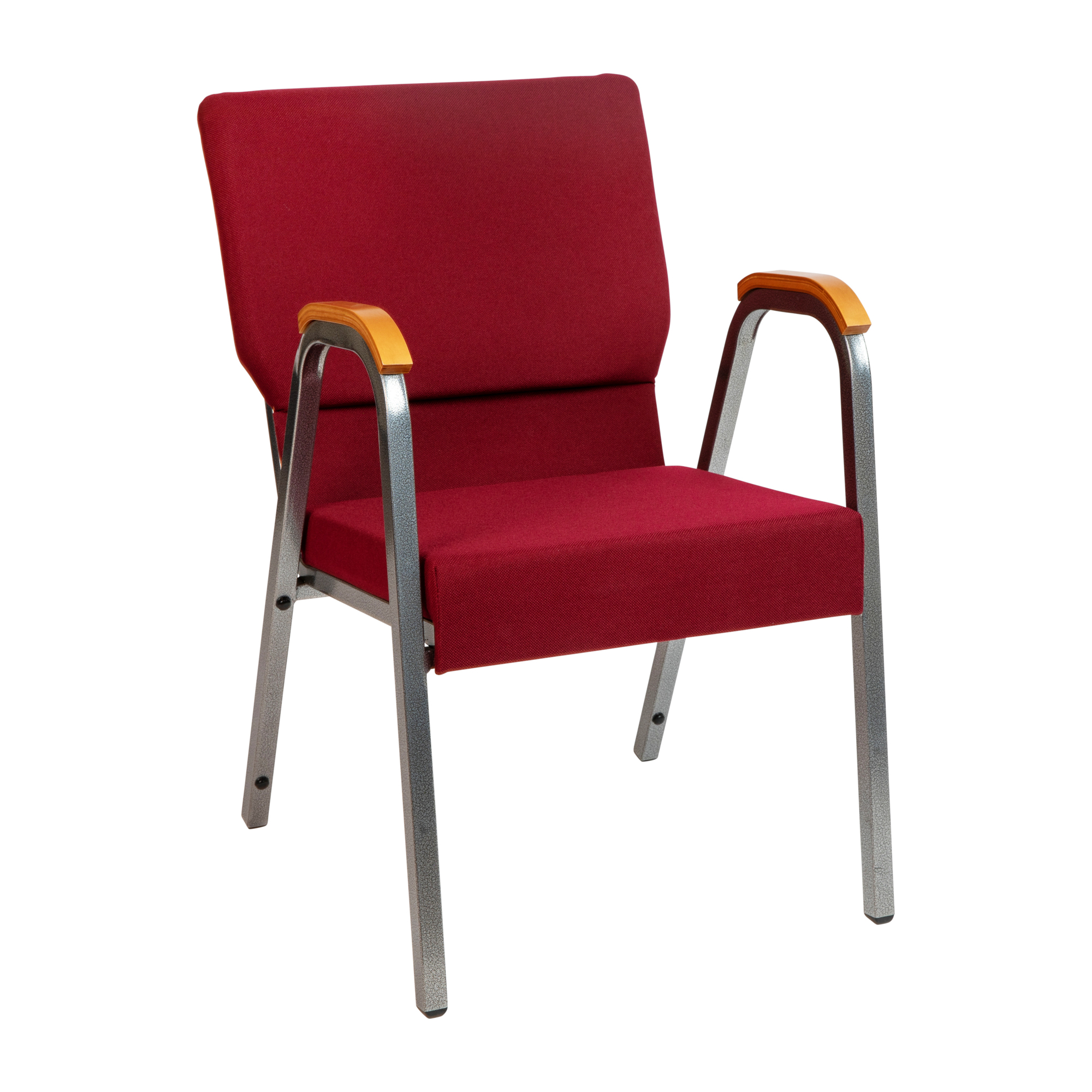 Flash Furniture, Burgundy Fabric Stackable Church Chair with Arms, Primary Color Burgundy, Included (qty.) 1, Model XUDG60156BUR