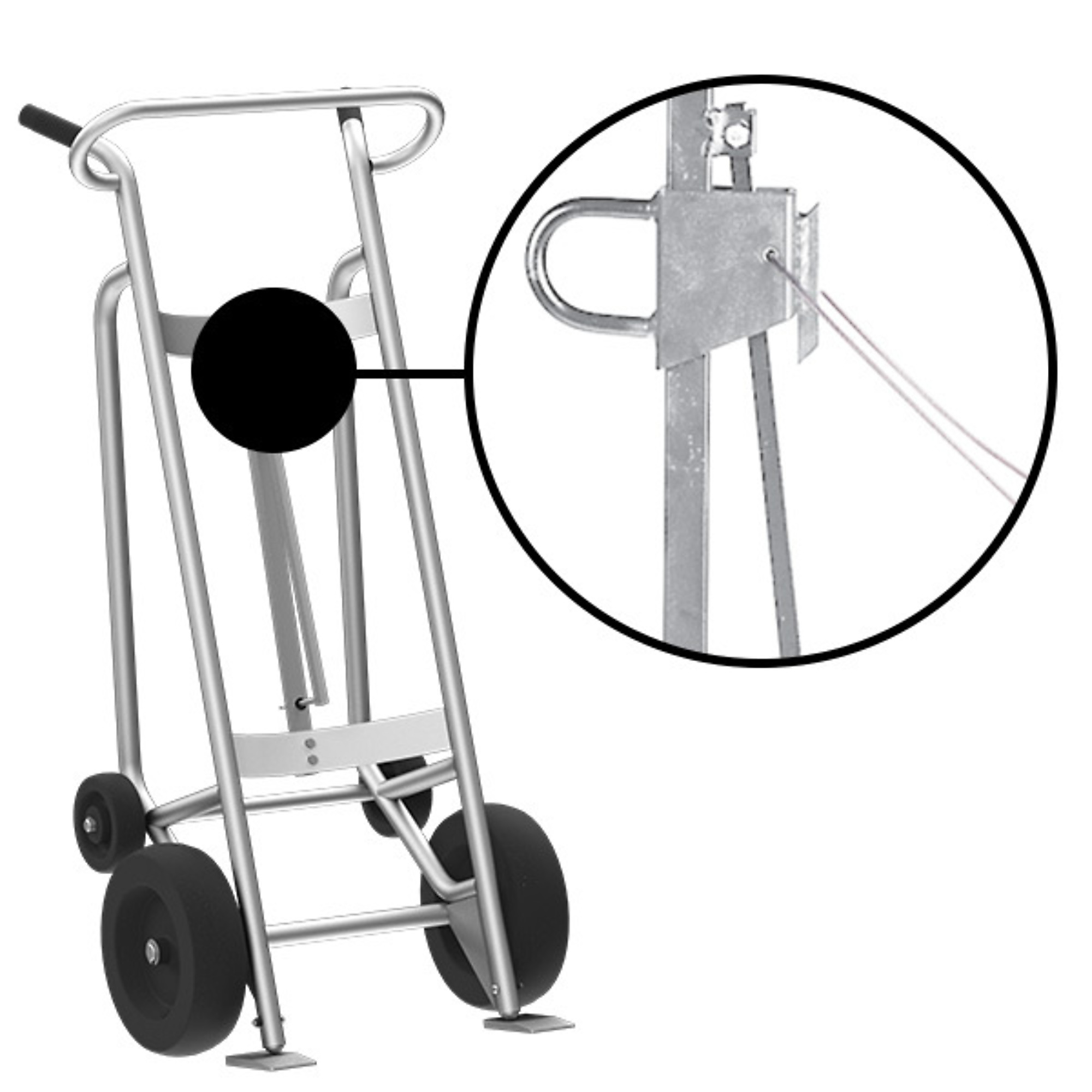 Valley Craft, 4-Wheel Drum Hand Truck, Load Capacity 1000 lb, Height 59 in, Material Aluminum, Model F82175A2C
