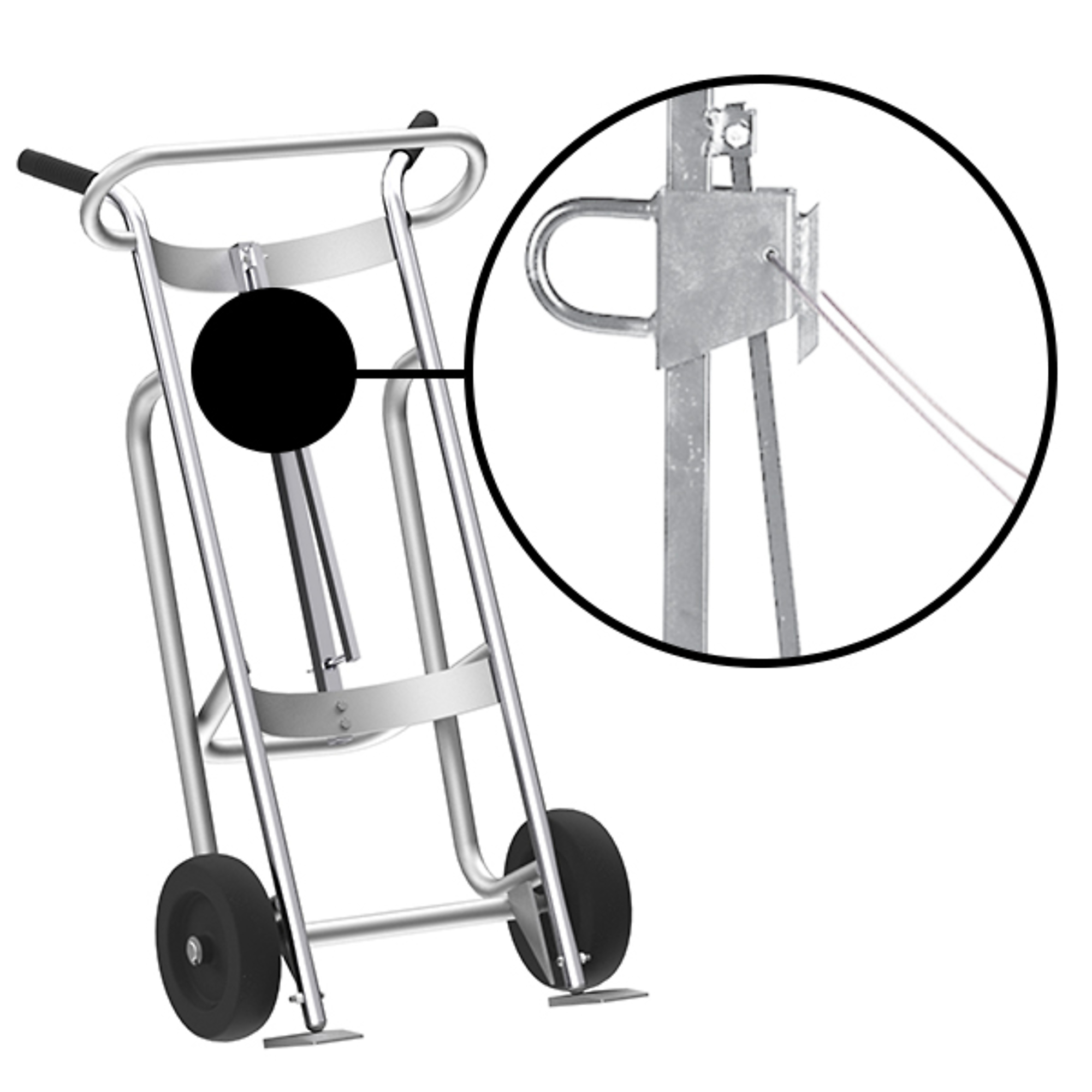 Valley Craft, 2-Wheel Drum Hand Truck, Load Capacity 1000 lb, Height 52 in, Material Aluminum, Model F81770A3C