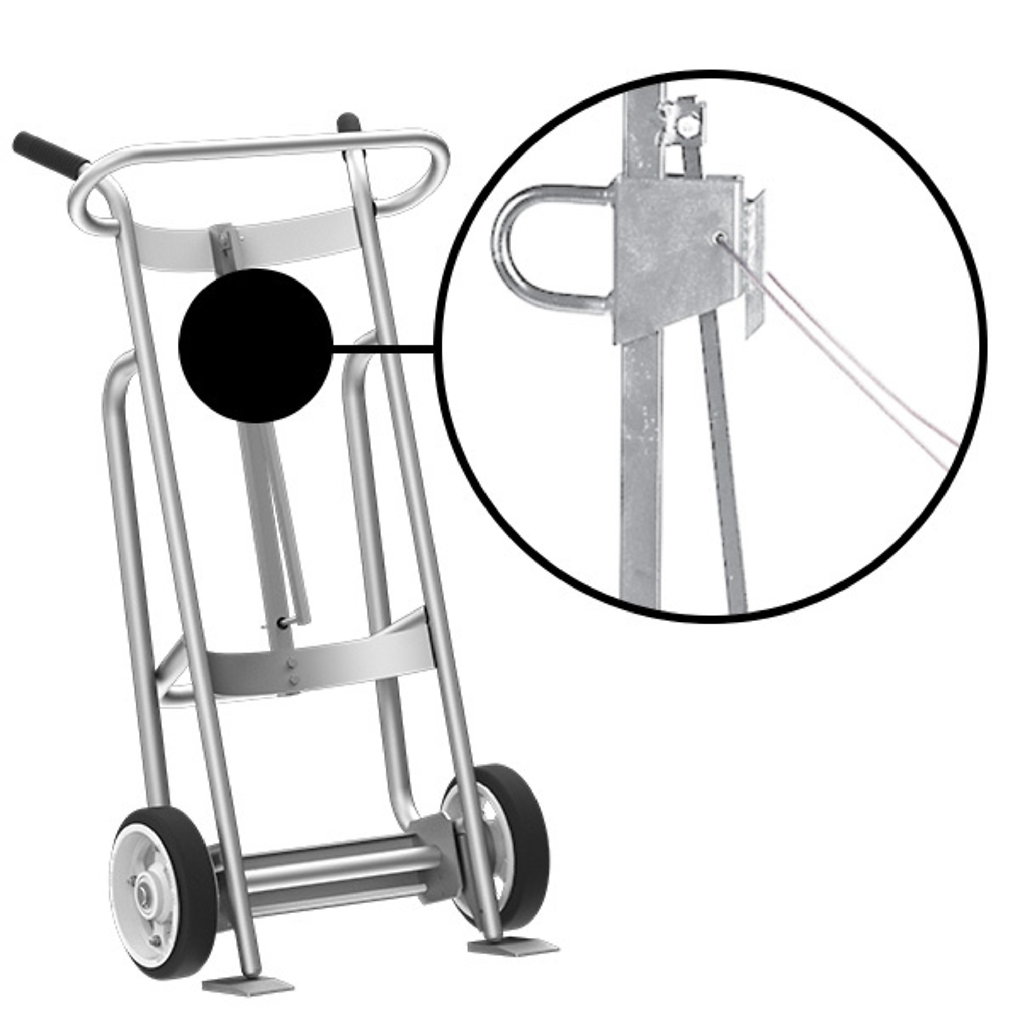 Valley Craft, 2-Wheel Drum Hand Truck, Load Capacity 1000 lb, Height 52 in, Material Aluminum, Model F81625A0C