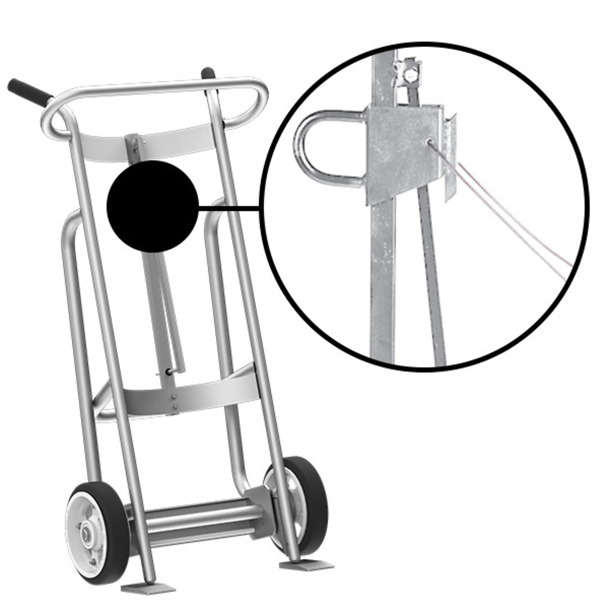 Valley Craft, 2-Wheel Drum Hand Truck, Load Capacity 1000 lb, Height 52 in, Material Aluminum, Model F82050A2C