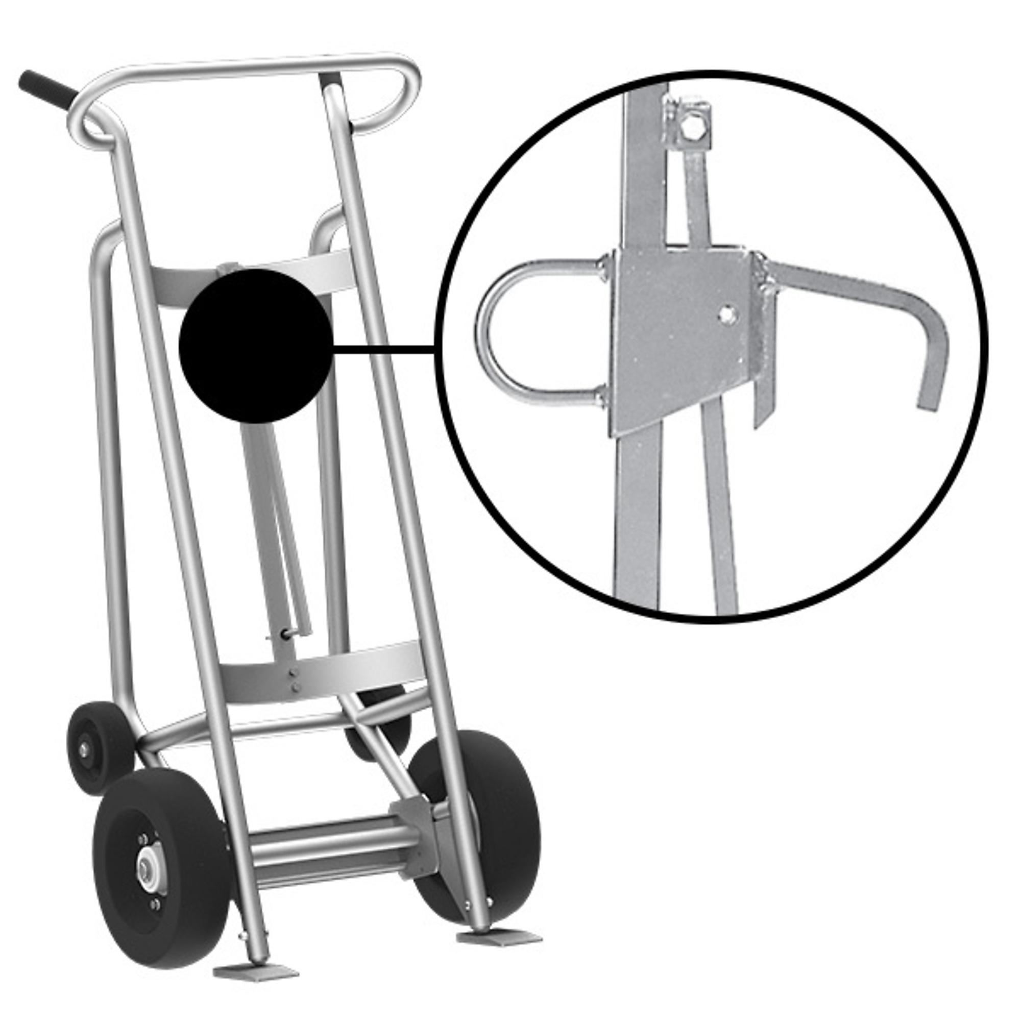 Valley Craft, 4-Wheel Drum Hand Truck, Load Capacity 1000 lb, Height 59 in, Material Aluminum, Model F82960A1L