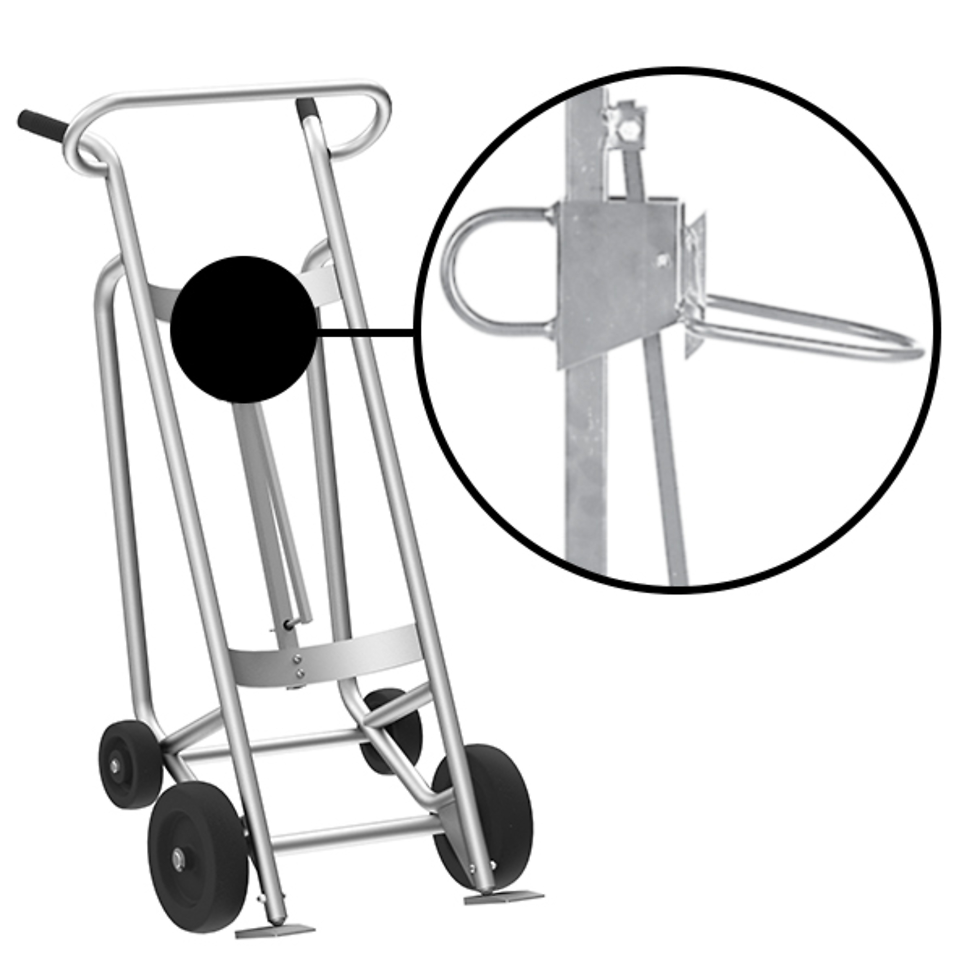 Valley Craft, 4-Wheel Drum Hand Truck, Load Capacity 1000 lb, Height 59 in, Material Aluminum, Model F82645A4P