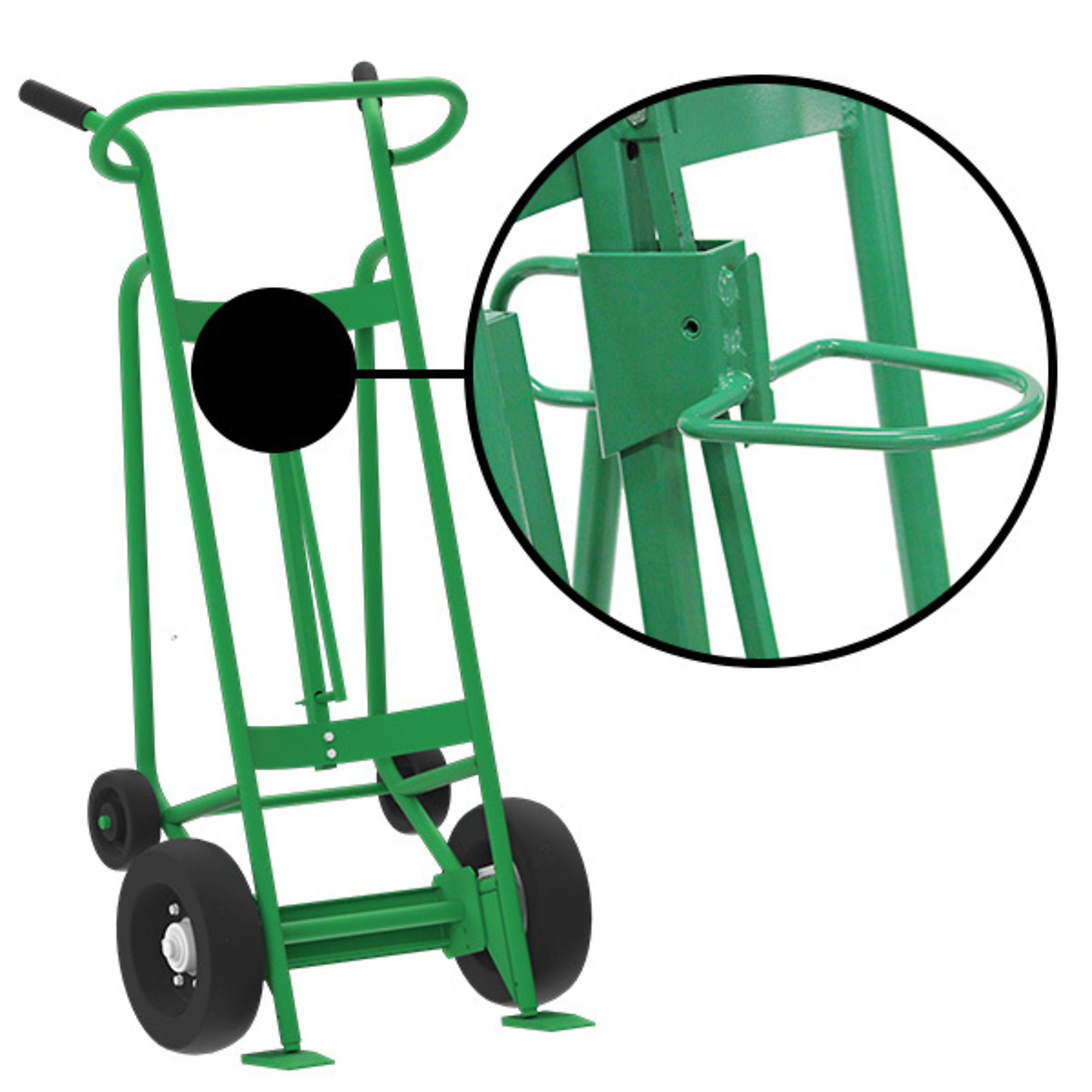 Valley Craft, 4-Wheel Drum Hand Truck, Load Capacity 1000 lb, Height 60 in, Material Steel, Model F83160A7P