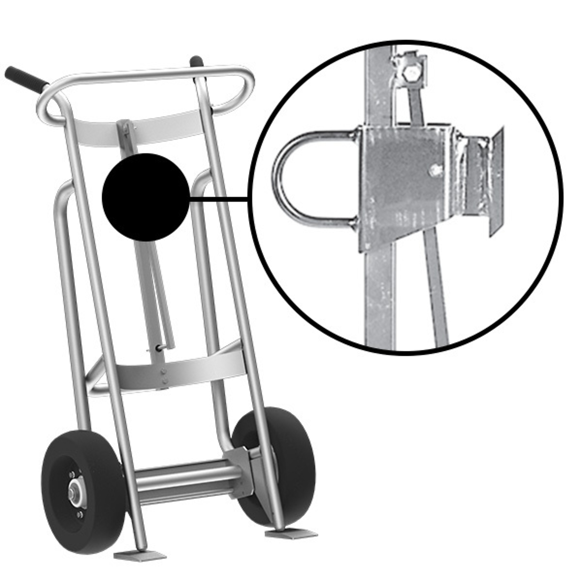 Valley Craft, 2-Wheel Drum Hand Truck, Load Capacity 1000 lb, Height 52 in, Material Aluminum, Model F81925A7F