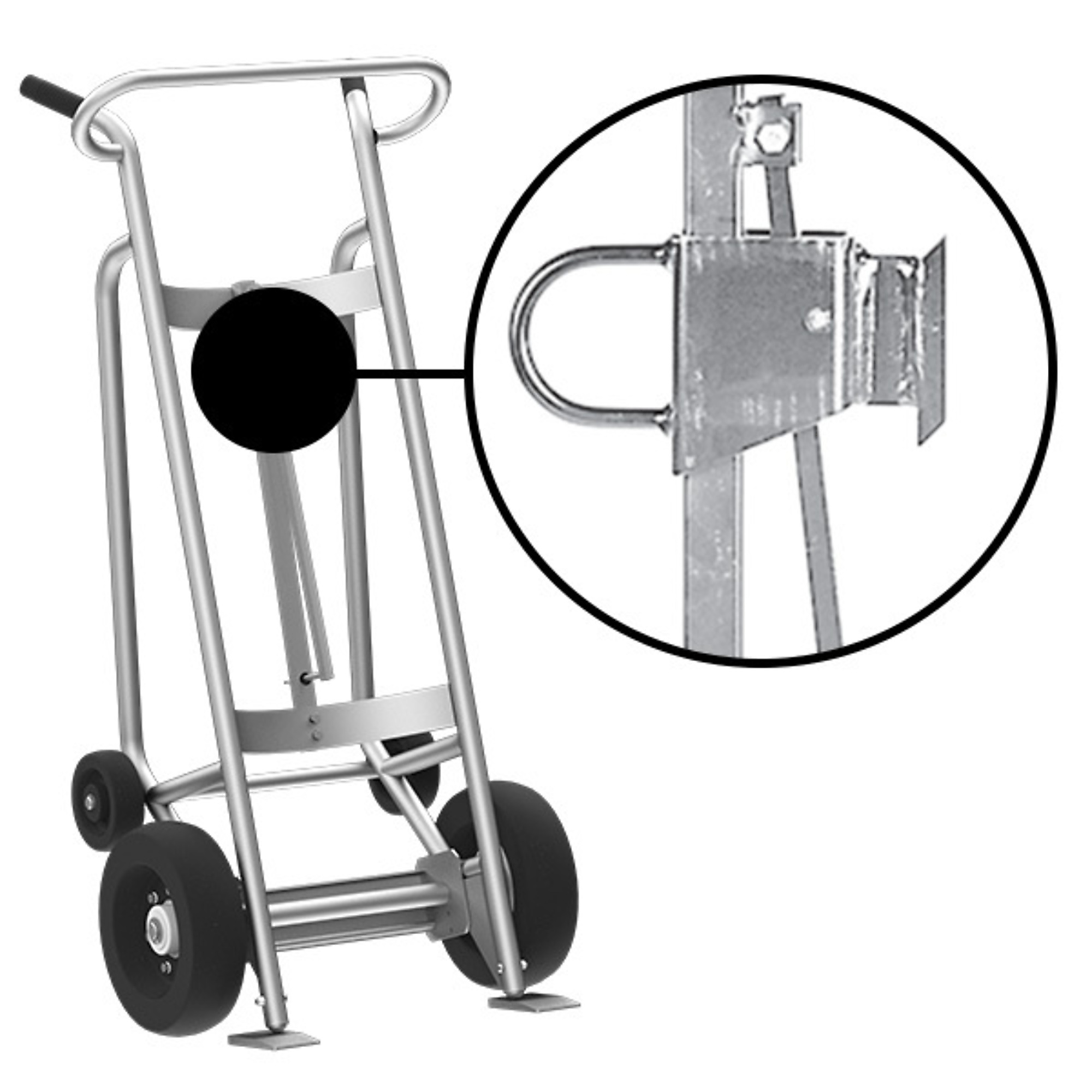 Valley Craft, 4-Wheel Drum Hand Truck, Load Capacity 1000 lb, Height 59 in, Material Aluminum, Model F82960A1F