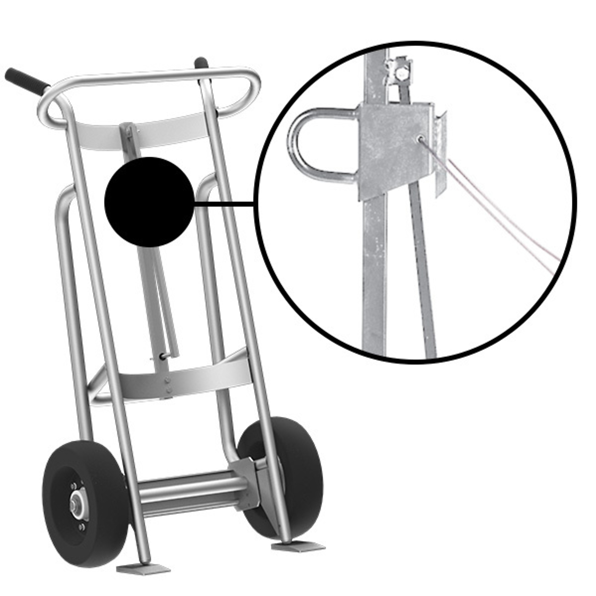 Valley Craft, 2-Wheel Drum Hand Truck, Load Capacity 1000 lb, Height 52 in, Material Aluminum, Model F81925A7C