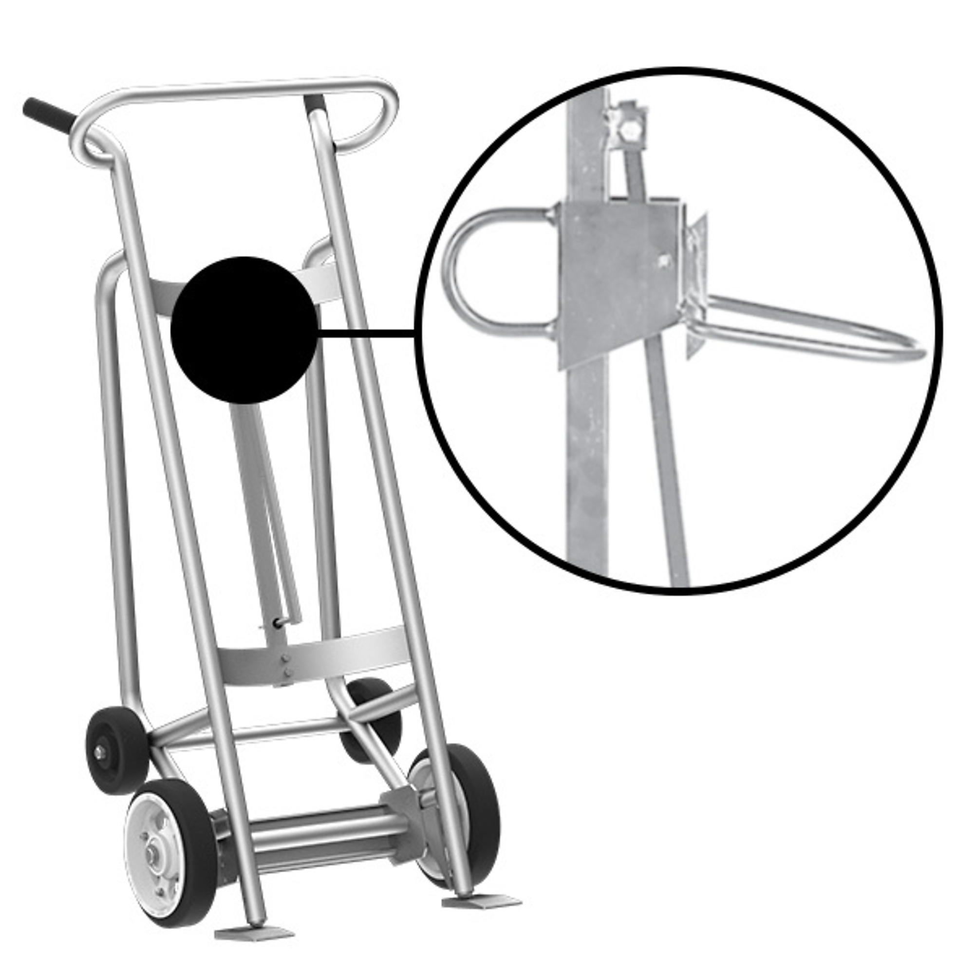 Valley Craft, 4-Wheel Drum Hand Truck, Load Capacity 1000 lb, Height 59 in, Material Aluminum, Model F83210A7P