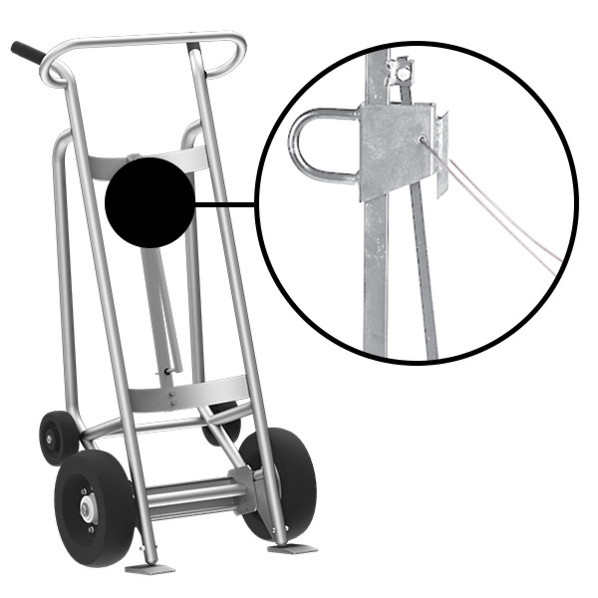 Valley Craft, 4-Wheel Drum Hand Truck, Load Capacity 1000 lb, Height 59 in, Material Aluminum, Model F82960A1C