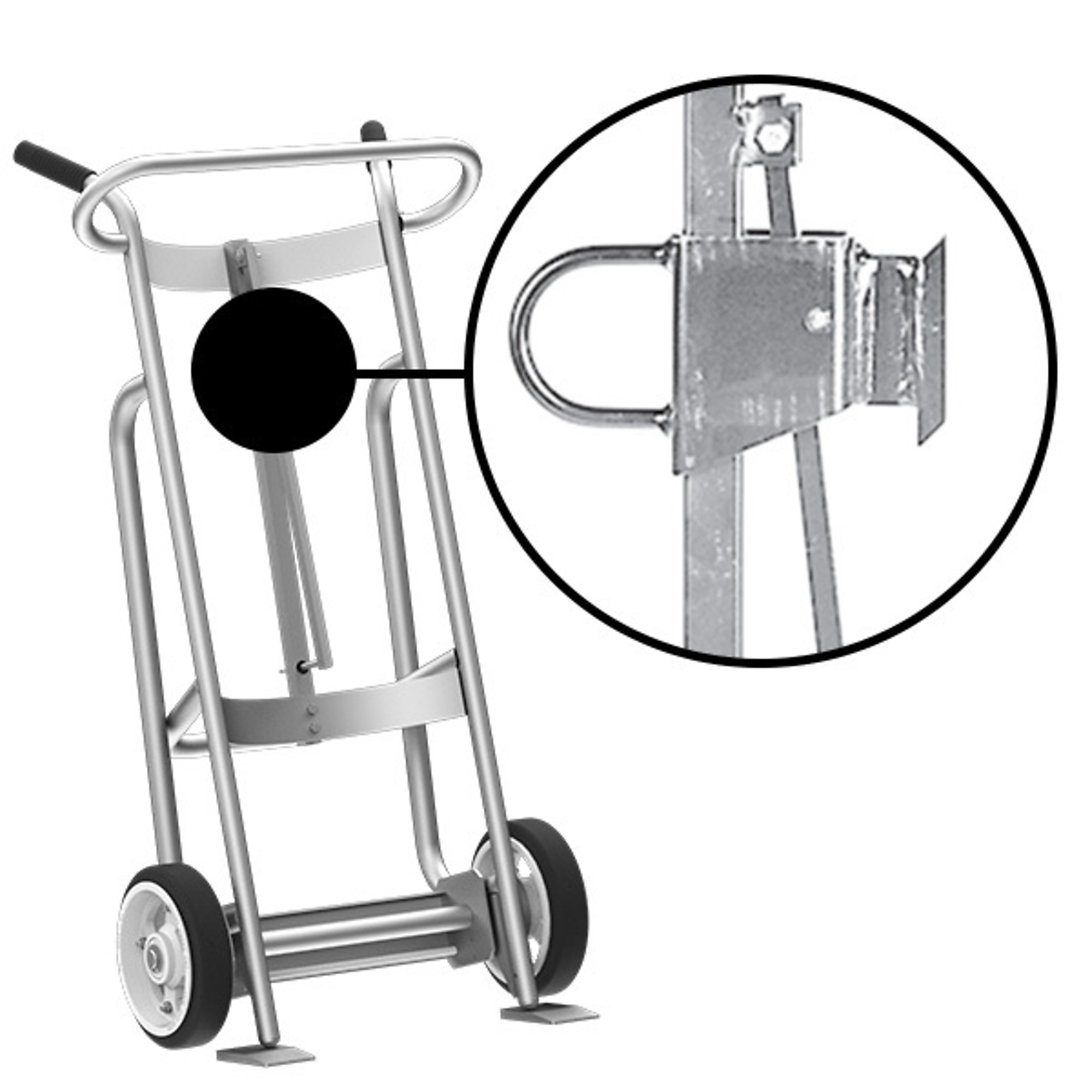 Valley Craft, 2-Wheel Drum Hand Truck, Load Capacity 1000 lb, Height 52 in, Material Aluminum, Model F82050A2F