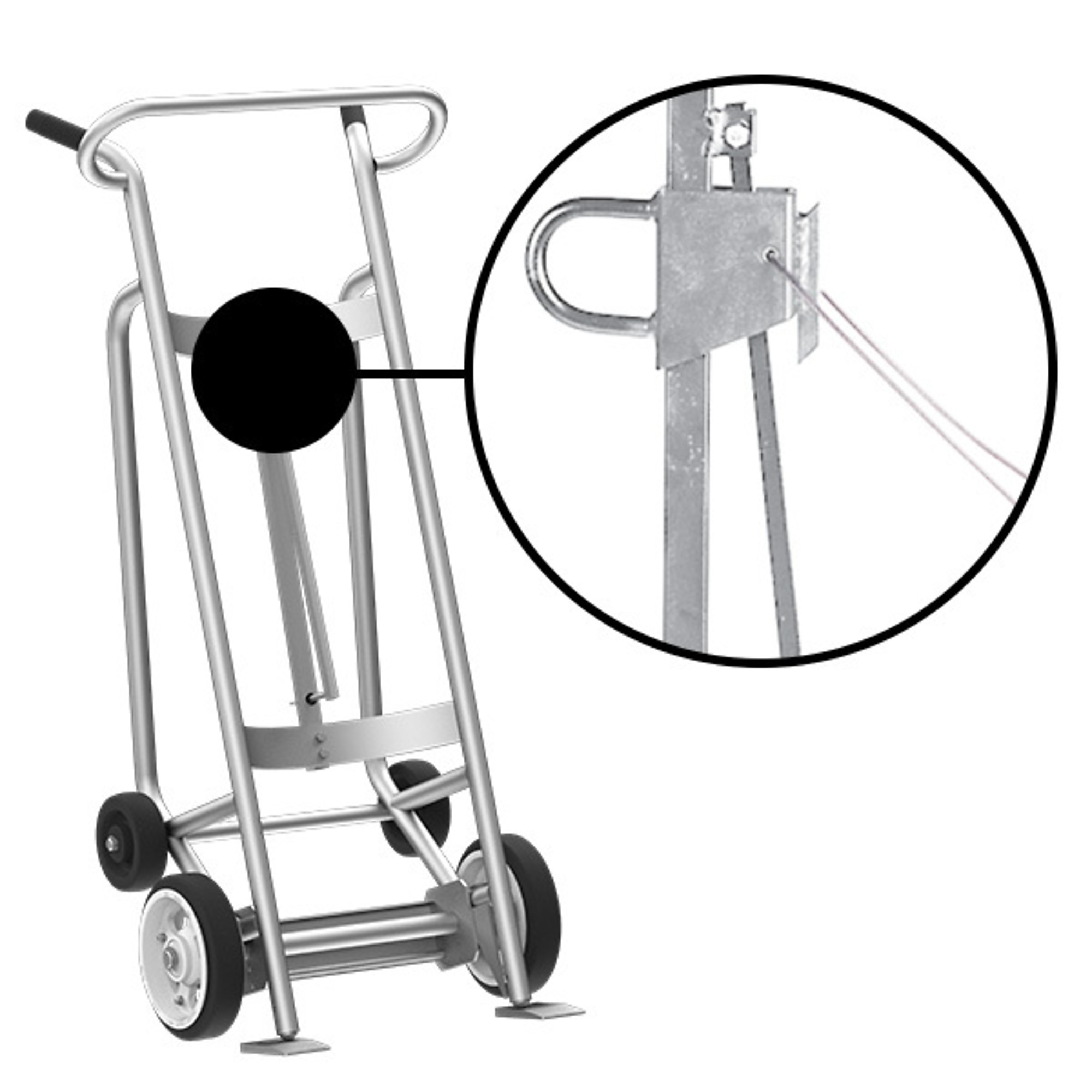 Valley Craft, 4-Wheel Drum Hand Truck, Load Capacity 1000 lb, Height 59 in, Material Aluminum, Model F83210A7C