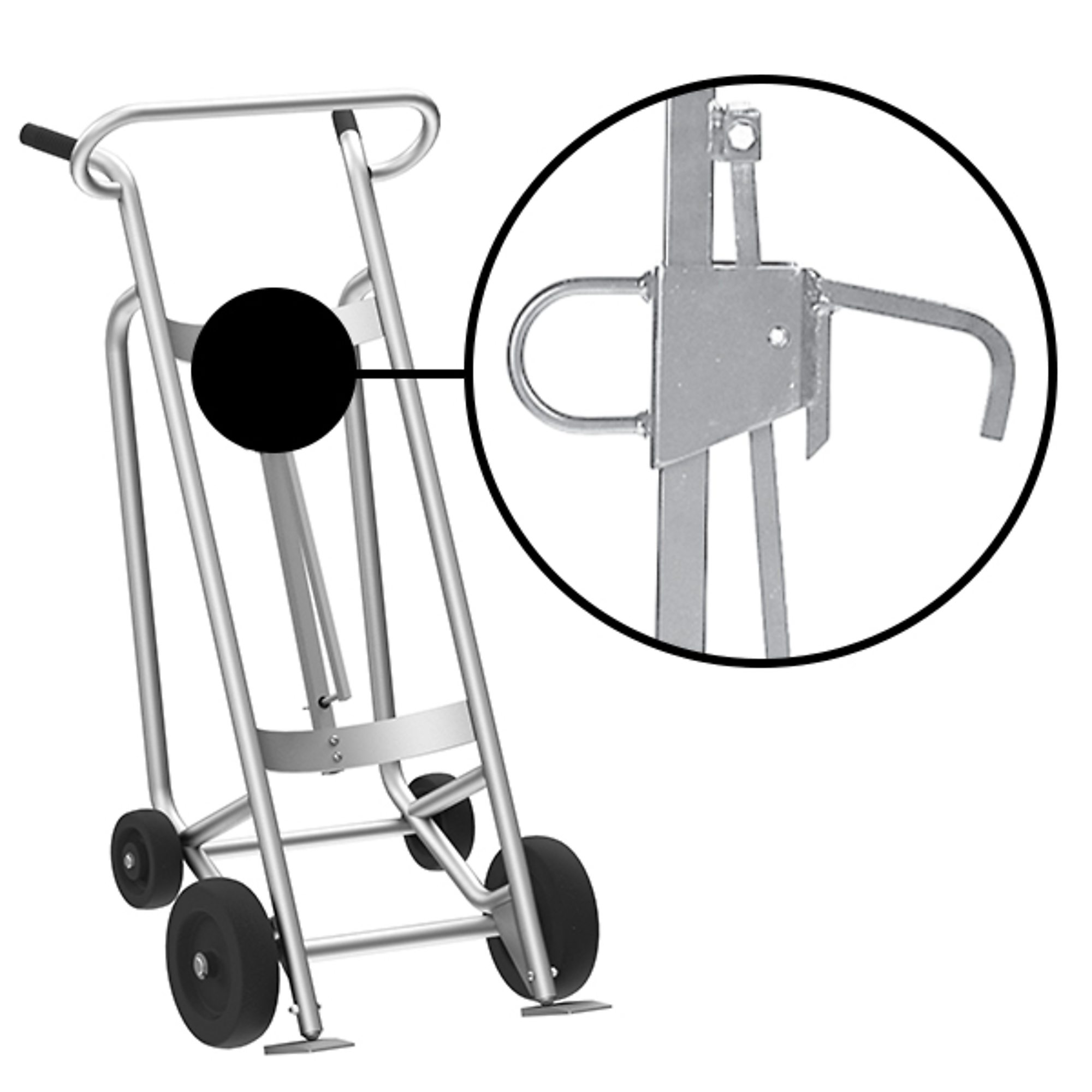 Valley Craft, 4-Wheel Drum Hand Truck, Load Capacity 1000 lb, Height 59 in, Material Aluminum, Model F82645A4L