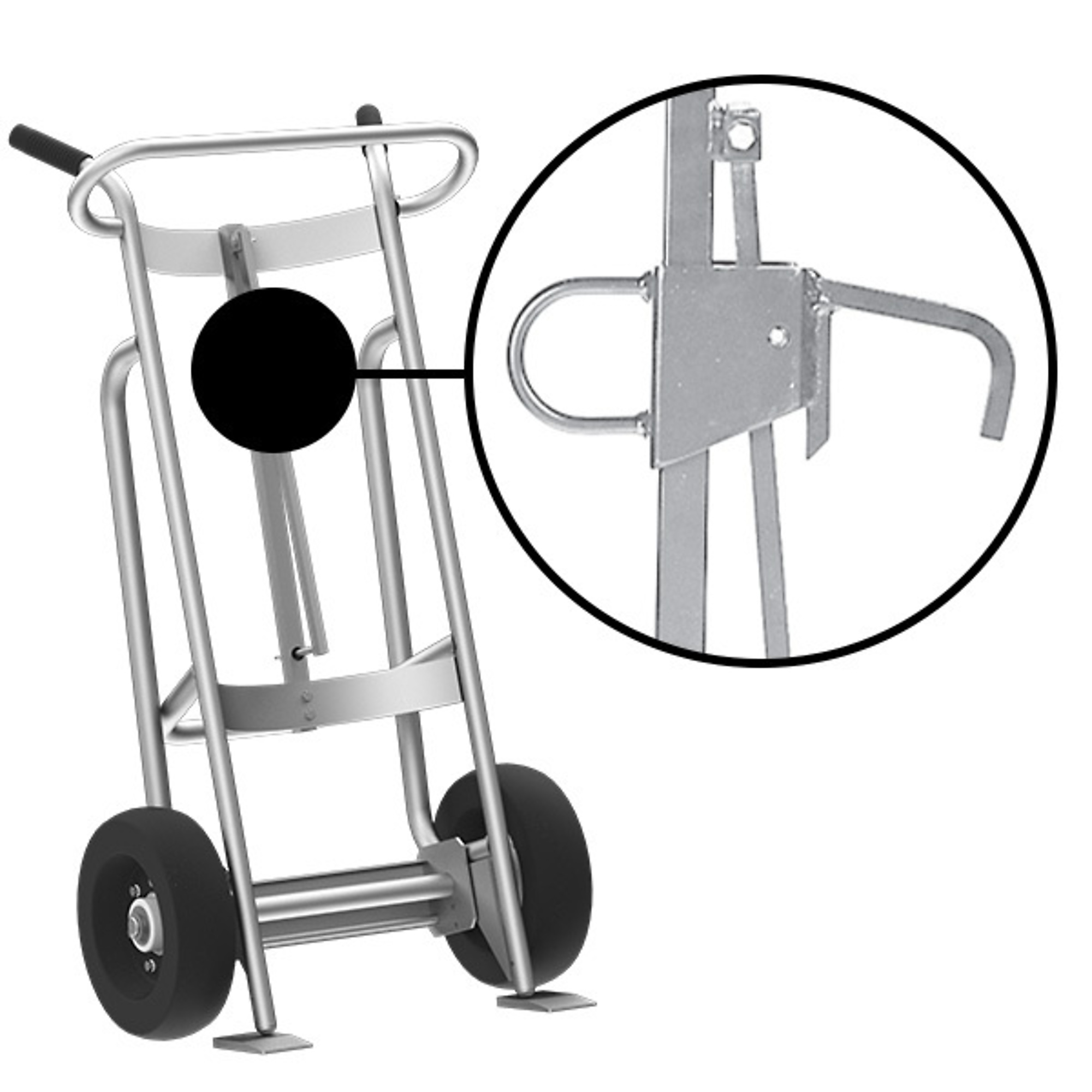 Valley Craft, 2-Wheel Drum Hand Truck, Load Capacity 1000 lb, Height 52 in, Material Aluminum, Model F81925A7L