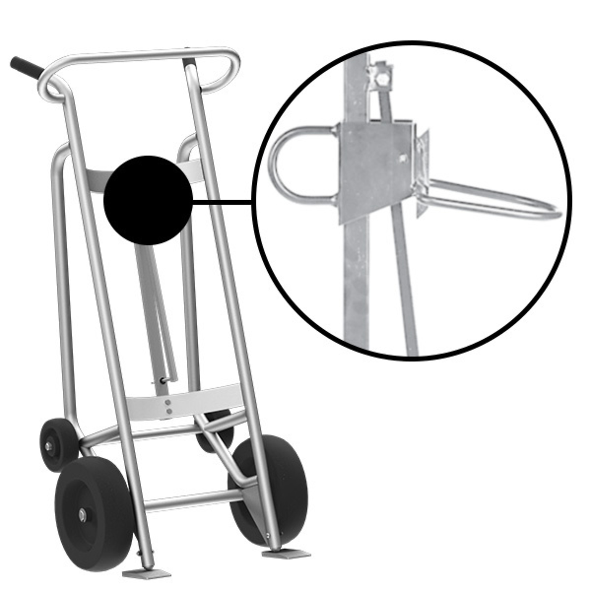 Valley Craft, 4-Wheel Drum Hand Truck, Load Capacity 1000 lb, Height 59 in, Material Aluminum, Model F82175A2P