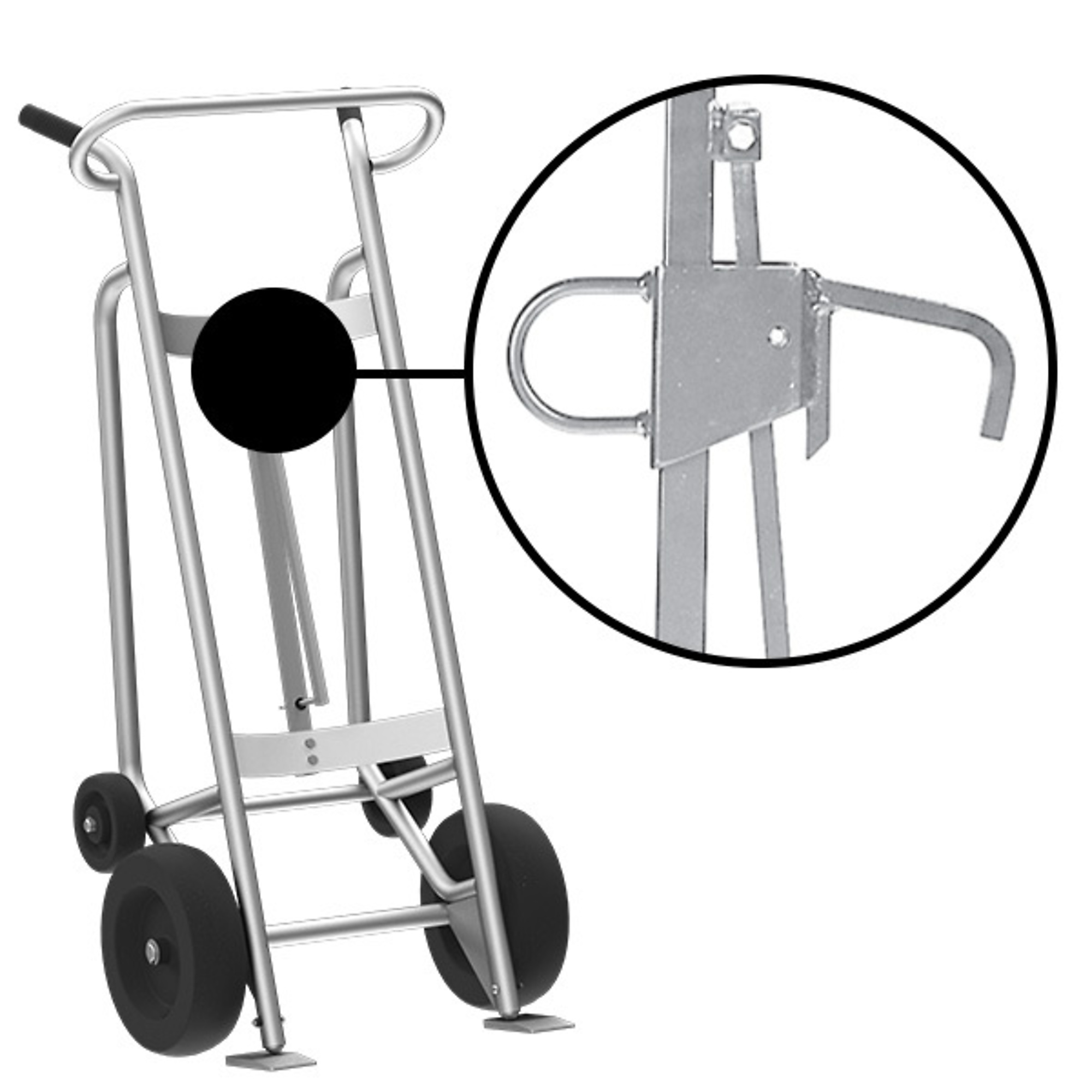 Valley Craft, 4-Wheel Drum Hand Truck, Load Capacity 1000 lb, Height 59 in, Material Aluminum, Model F82175A2L