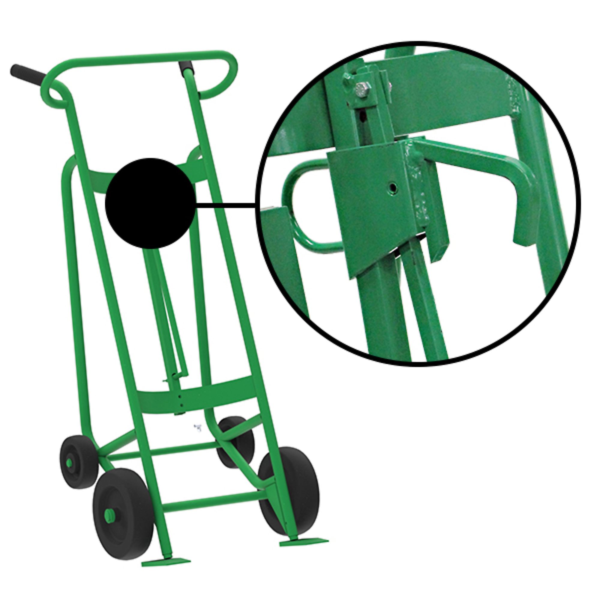 Valley Craft, 4-Wheel Drum Hand Truck, Load Capacity 1000 lb, Height 59 in, Material Steel, Model F82845A2L