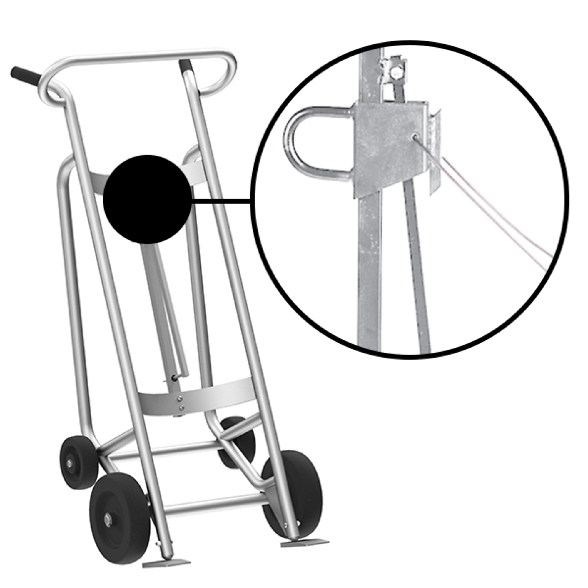 Valley Craft, 4-Wheel Drum Hand Truck, Load Capacity 1000 lb, Height 59 in, Material Aluminum, Model F82645A4C