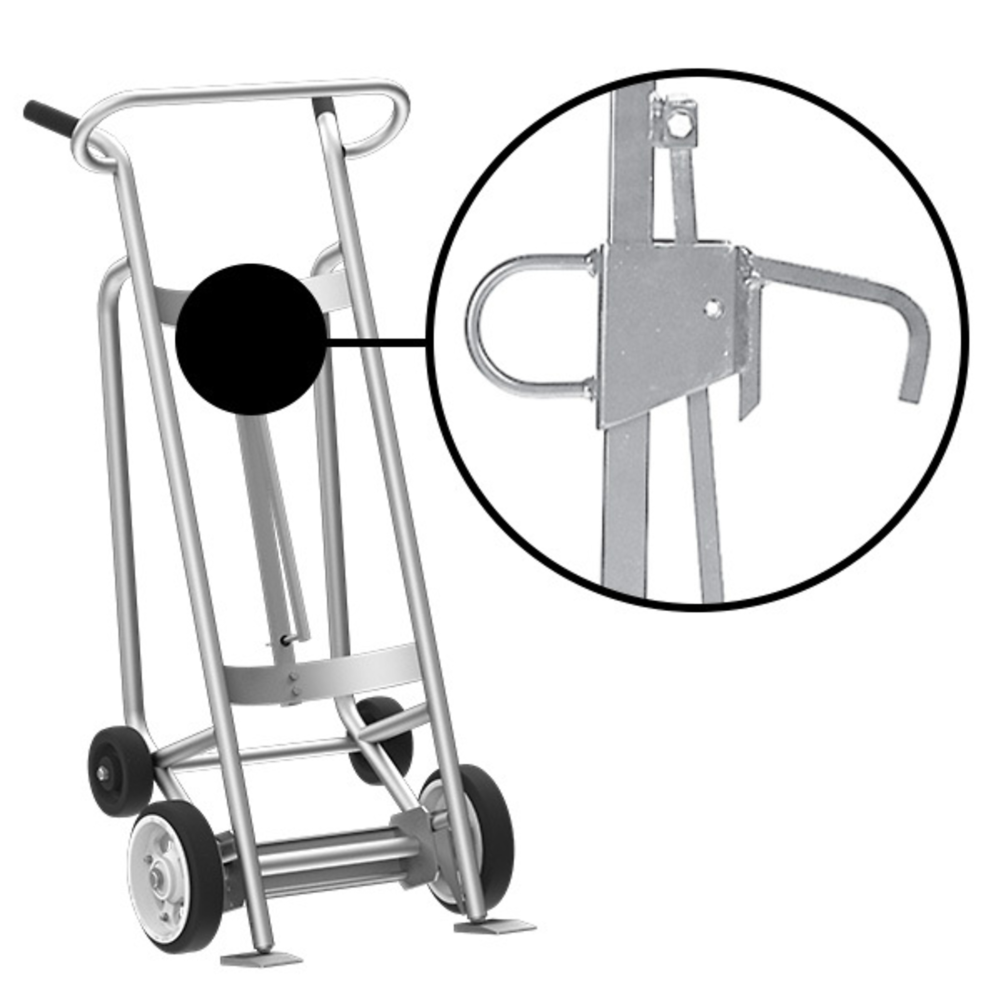 Valley Craft, 4-Wheel Drum Hand Truck, Load Capacity 1000 lb, Height 59 in, Material Aluminum, Model F82425A0L