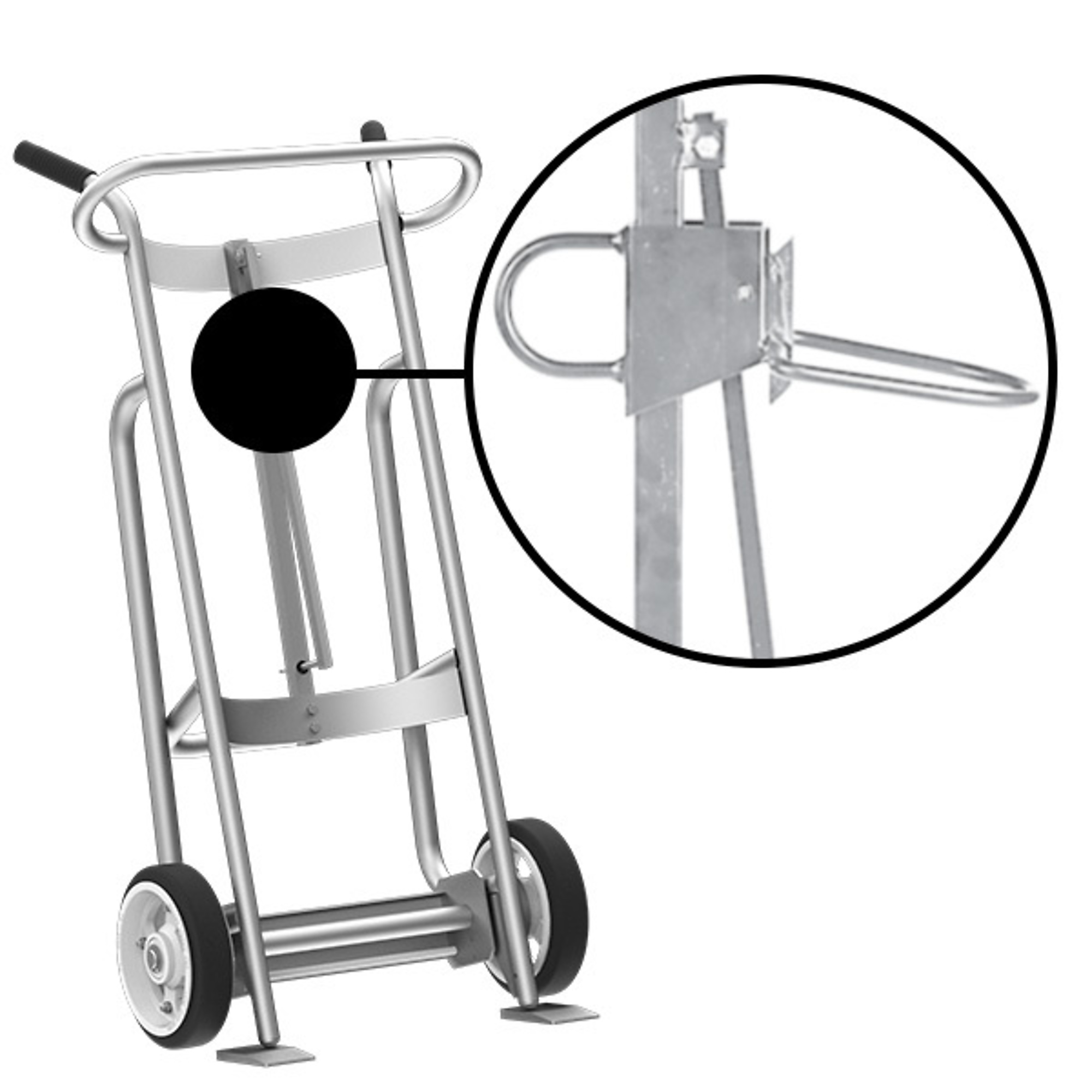 Valley Craft, 2-Wheel Drum Hand Truck, Load Capacity 1000 lb, Height 52 in, Material Aluminum, Model F81625A0P