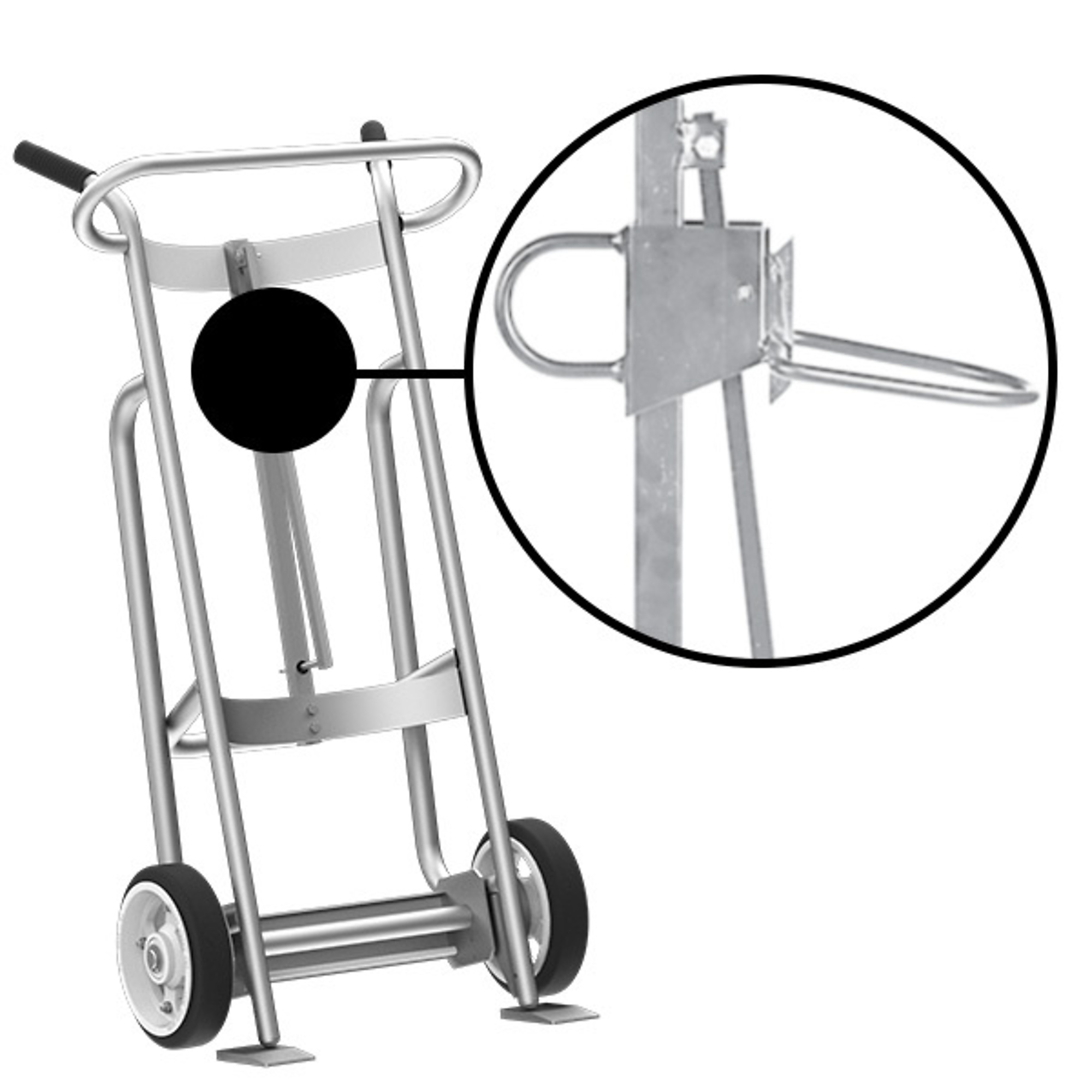 Valley Craft, 2-Wheel Drum Hand Truck, Load Capacity 1000 lb, Height 52 in, Material Aluminum, Model F82050A2P