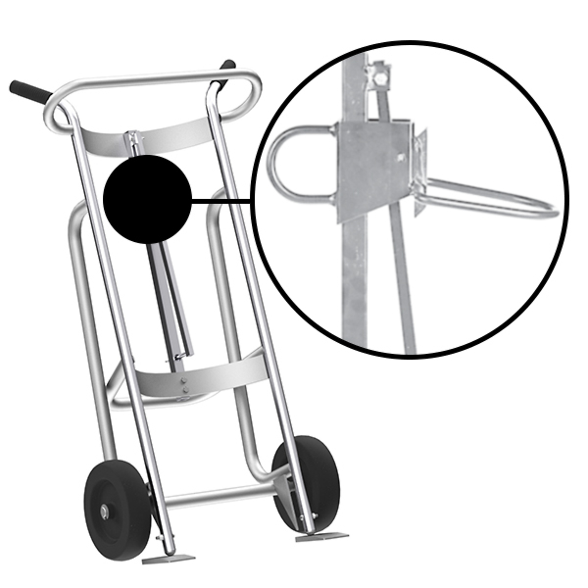 Valley Craft, 2-Wheel Drum Hand Truck, Load Capacity 1000 lb, Height 52 in, Material Aluminum, Model F81770A3P
