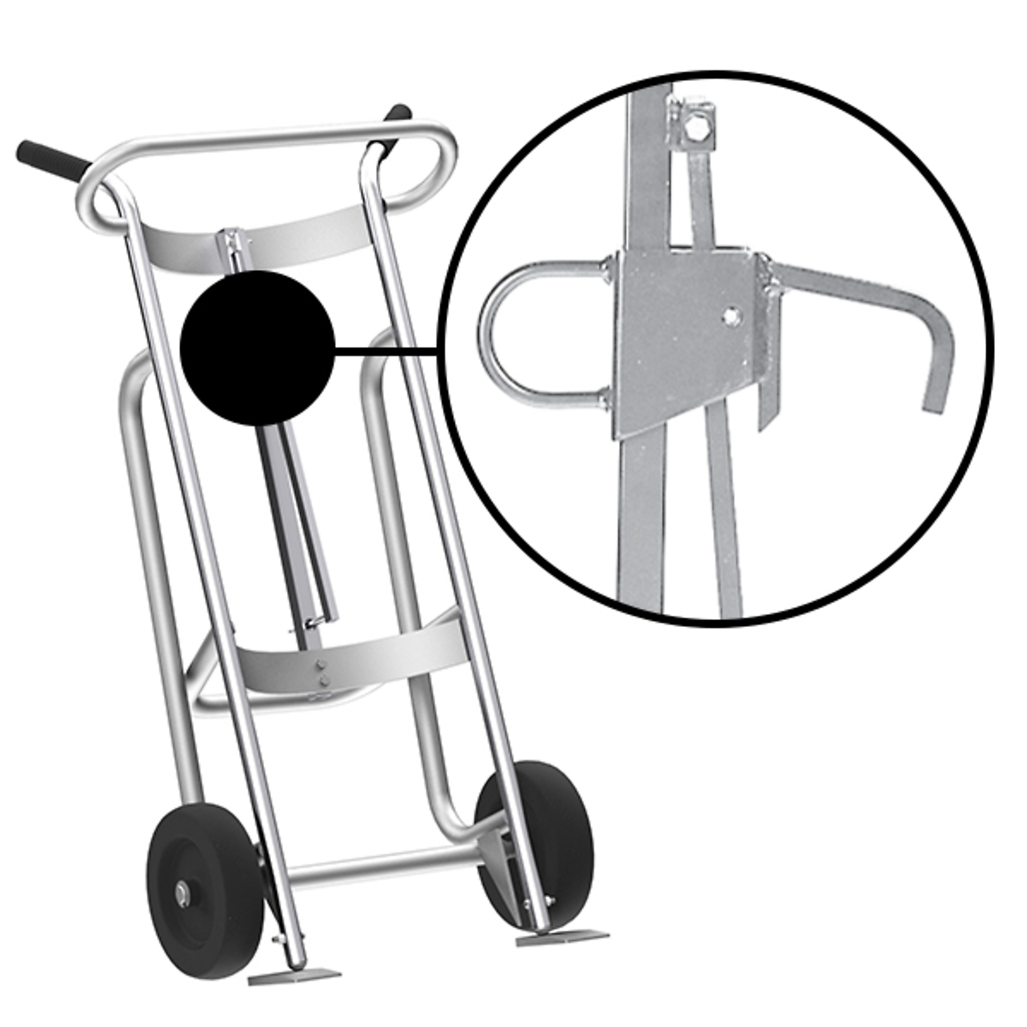 Valley Craft, 2-Wheel Drum Hand Truck, Load Capacity 1000 lb, Height 52 in, Material Aluminum, Model F81770A3L