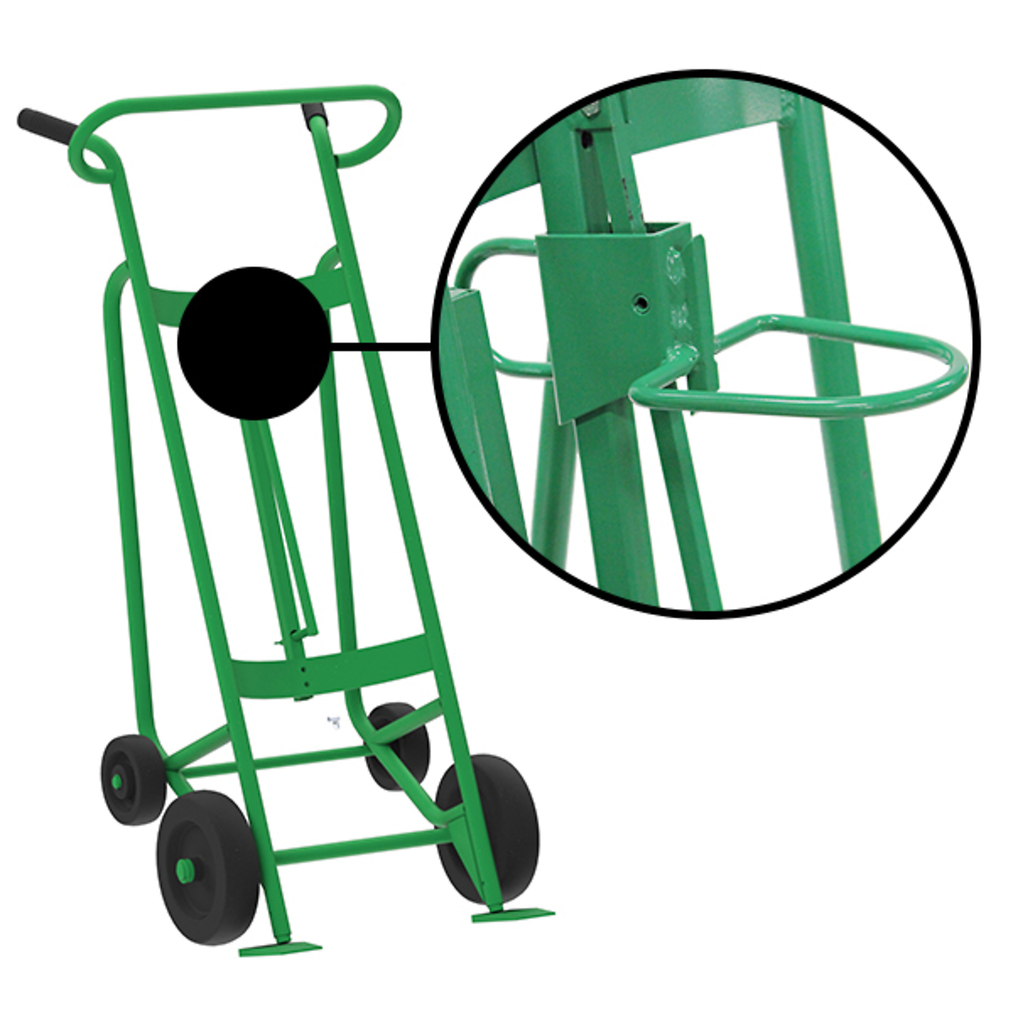 Valley Craft, 4-Wheel Drum Hand Truck, Load Capacity 1000 lb, Height 59 in, Material Steel, Model F82845A2P