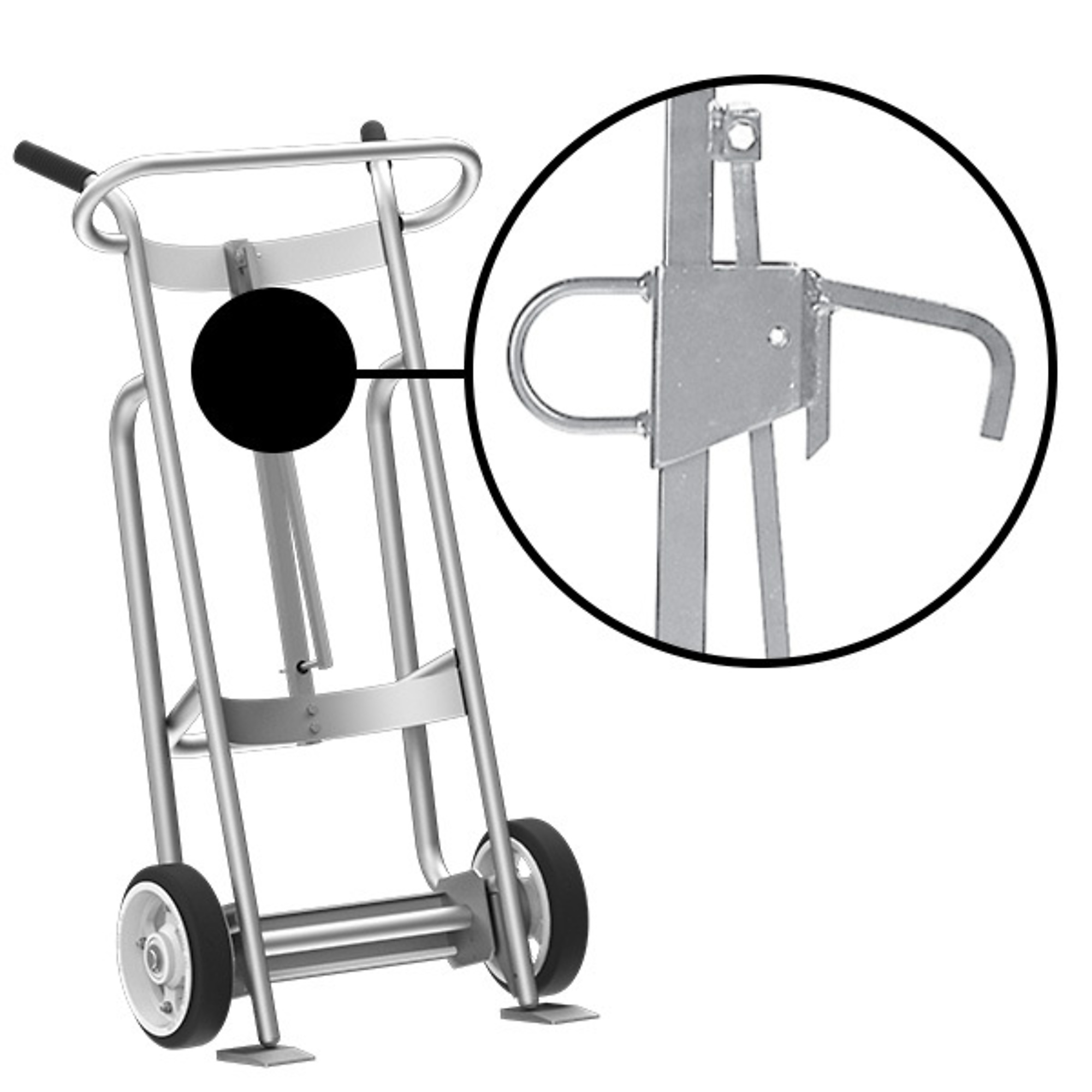 Valley Craft, 2-Wheel Drum Hand Truck, Load Capacity 1000 lb, Height 52 in, Material Aluminum, Model F82050A2L