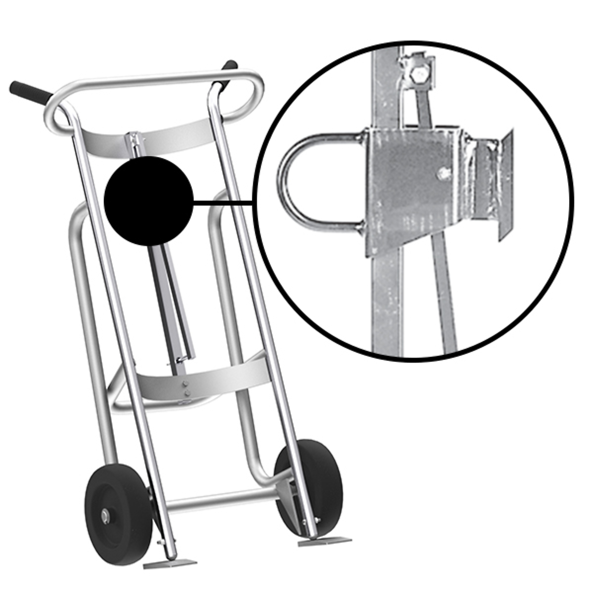 Valley Craft, 2-Wheel Drum Hand Truck, Load Capacity 1000 lb, Height 52 in, Material Aluminum, Model F81770A3F