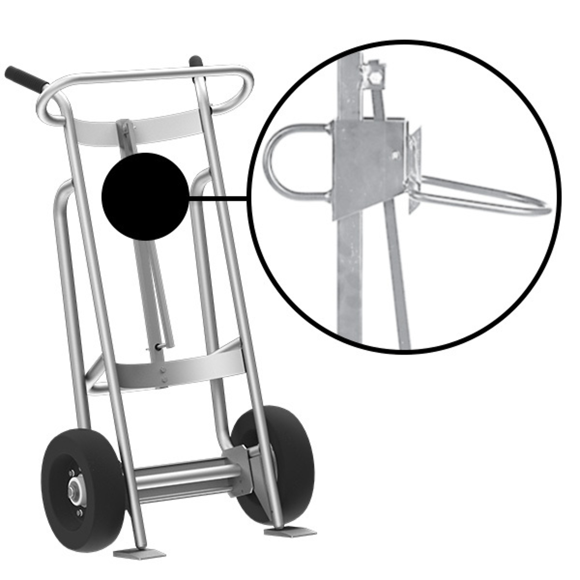 Valley Craft, 2-Wheel Drum Hand Truck, Load Capacity 1000 lb, Height 52 in, Material Aluminum, Model F81925A7P