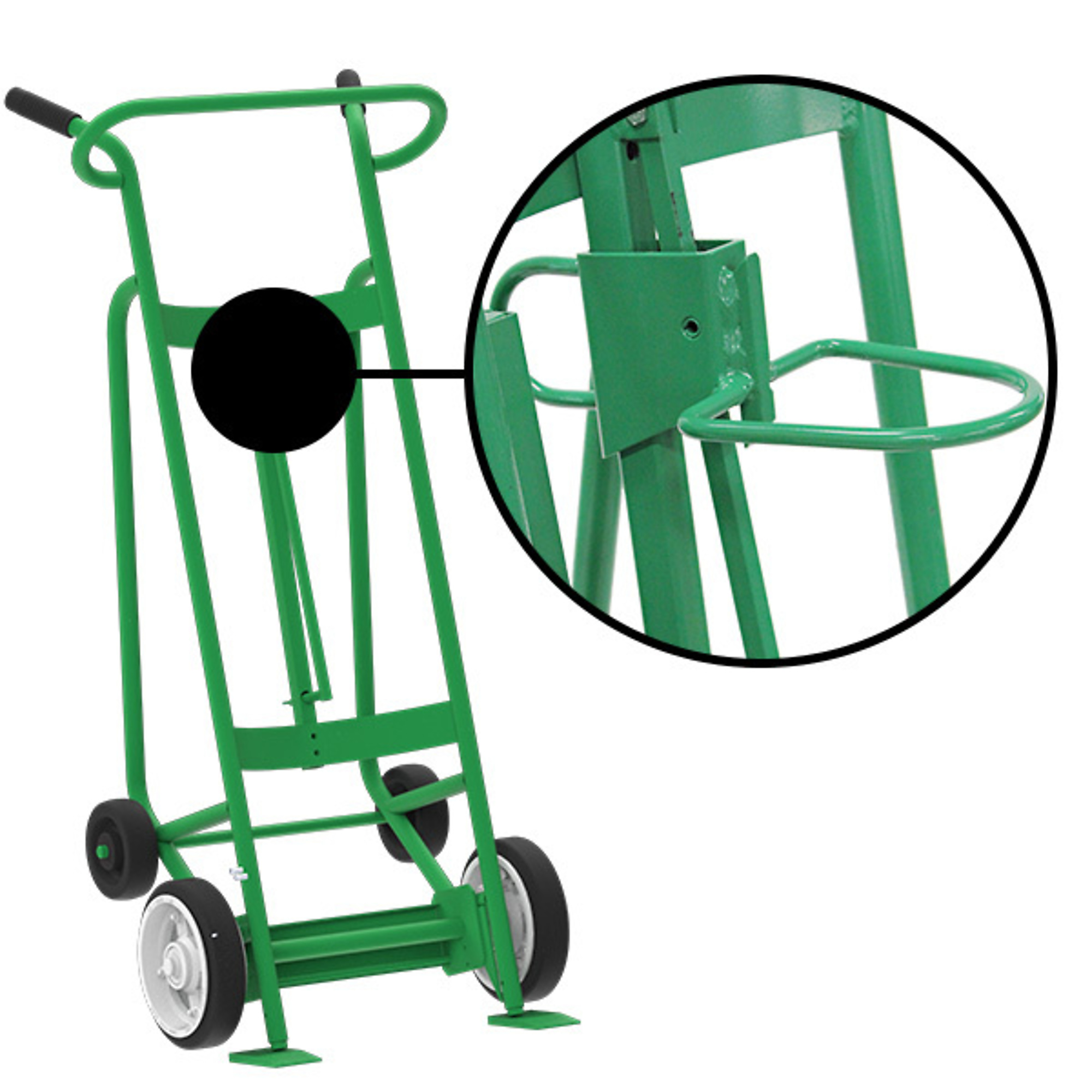 Valley Craft, 4-Wheel Drum Hand Truck, Load Capacity 1000 lb, Height 60 in, Material Steel, Model F83450A6P