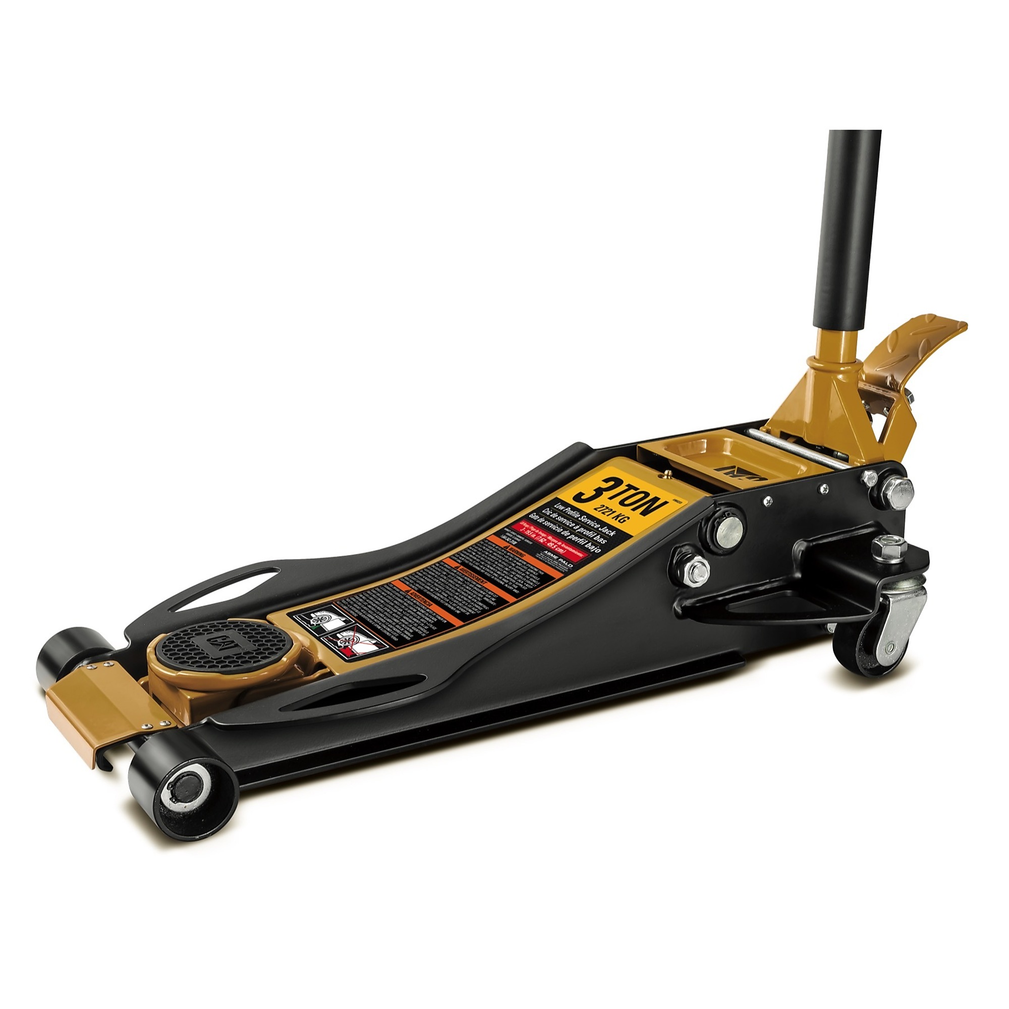 Caterpillar, 3 Ton Low Profile Service Jack, Lift Capacity 3 Tons, Max. Lift Height 19.5 in, Model 240109