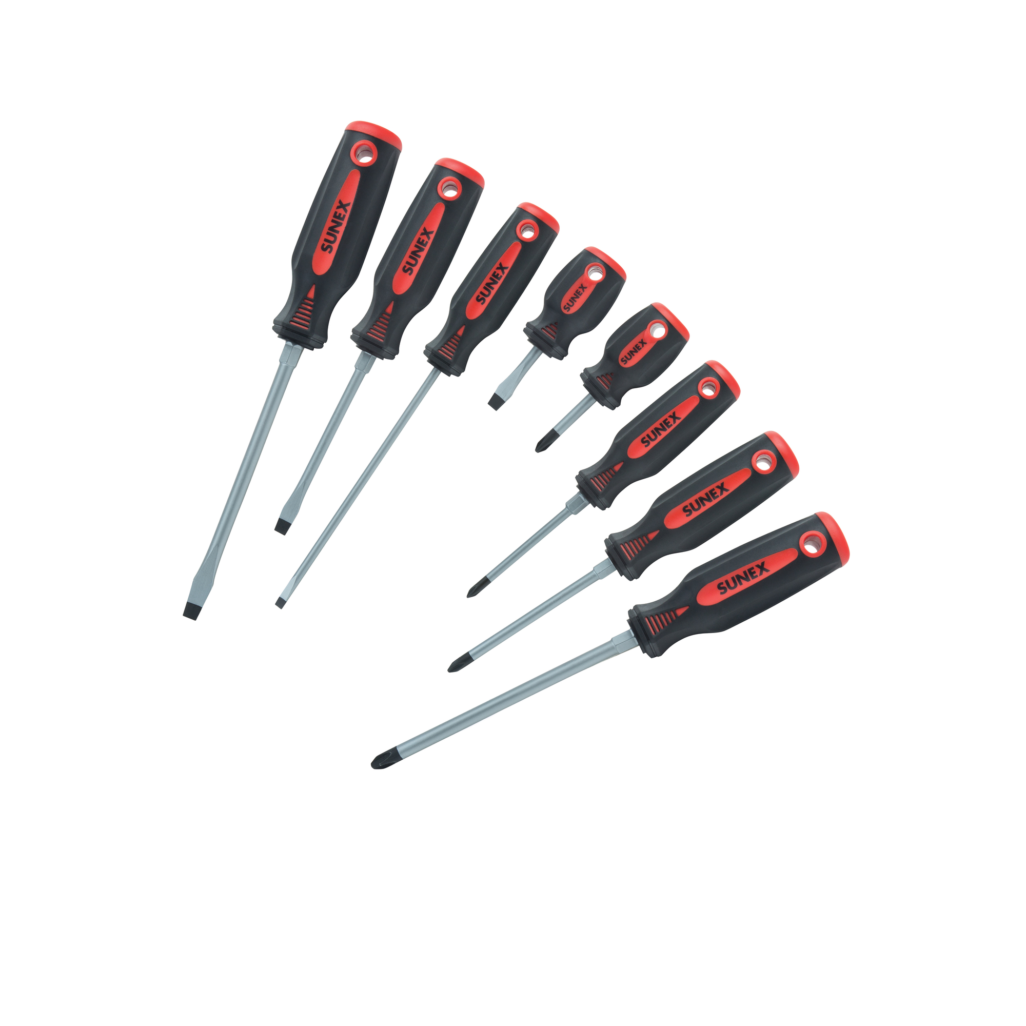 Sunex Tools, Combination Screwdriver Set, 8Piece, Drive Type Phillips, Model 118SS