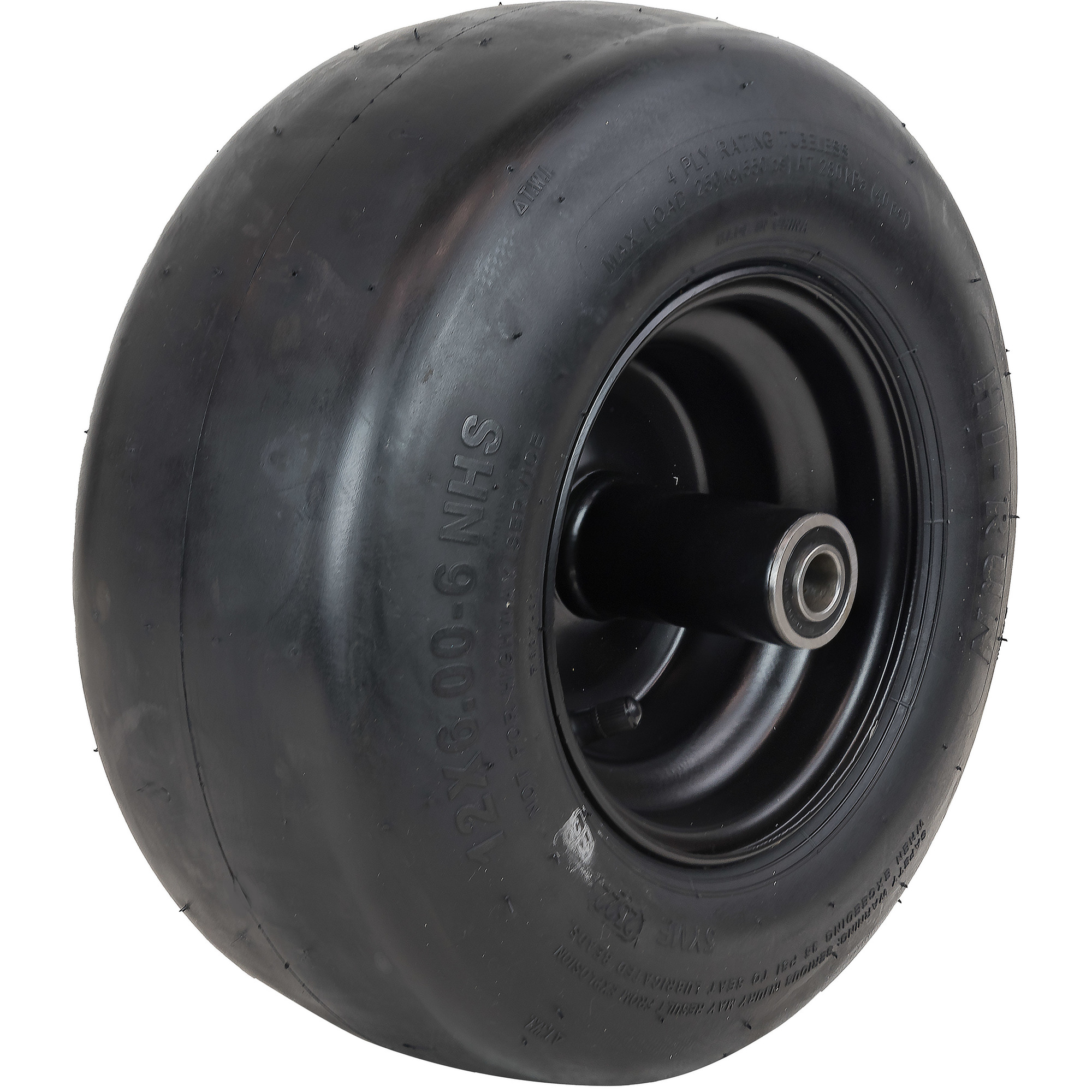 HI-RUN, LG Tire Assembly, Black Rim, Tire Size 12X6-6 Load Range Rating B, Model ASB1213