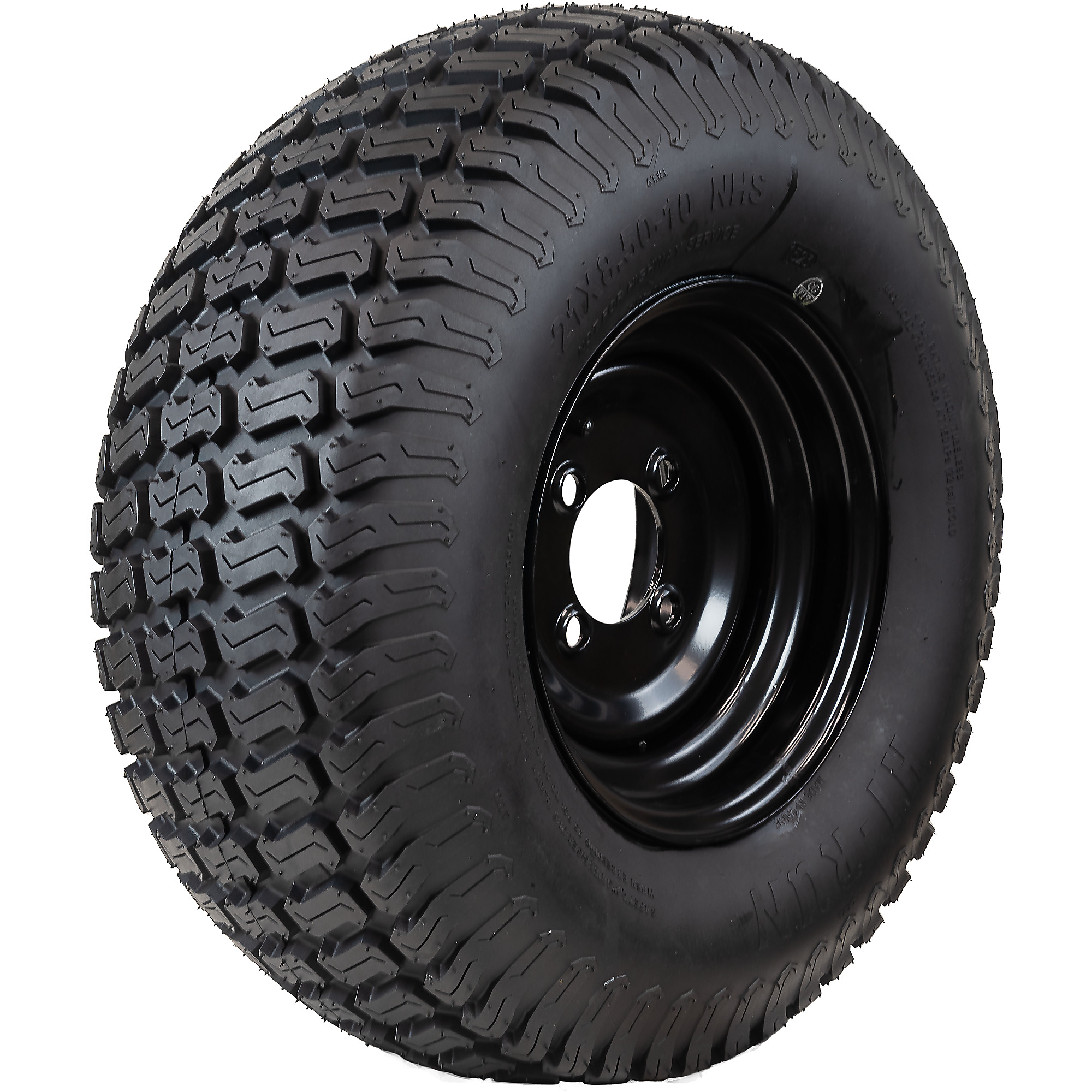 HI-RUN, LG Tire Assembly, Black Rim, Tire Size 21X8.5-10 Load Range Rating B, Bolt Holes (qty.) 4 Model ASB1219