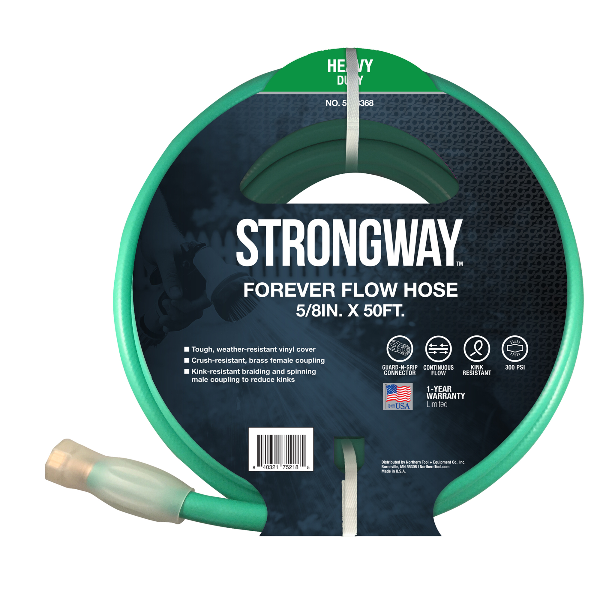 Strongway Forever Flow Water Hose, 5/8Inch x 50ft., 350 PSI, Model FXG5850KSSW