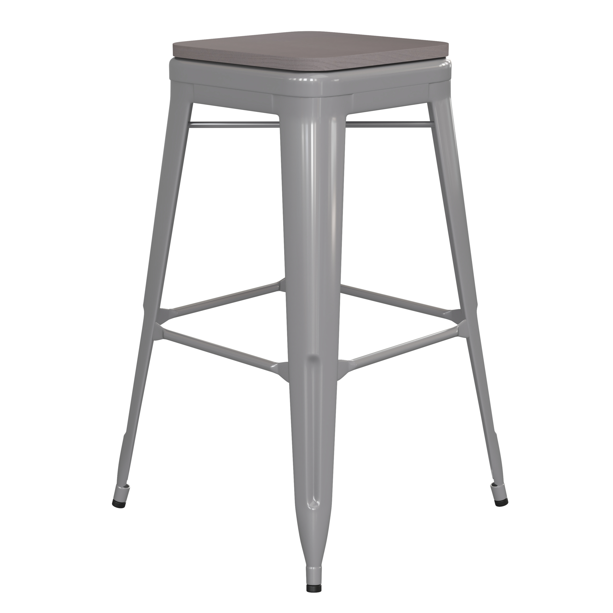 Flash Furniture, 30Inch Silver Metal Stool-Gray Poly Seat, Primary Color Gray, Included (qty.) 1, Model CH3132030SILP2G