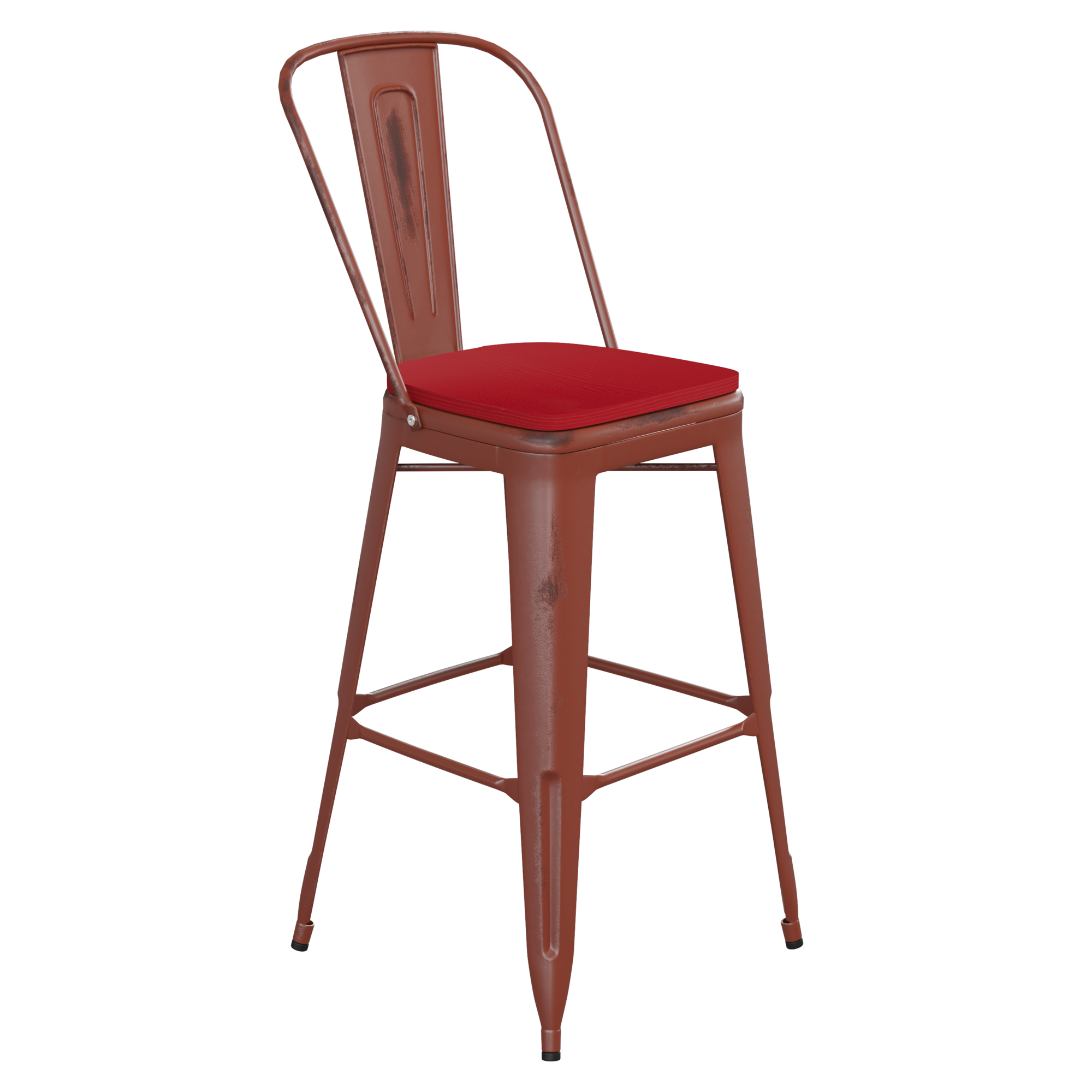 Flash Furniture, Red Metal Stool with Gray Poly Seat, Primary Color Red, Included (qty.) 1, Model ET353430RDPL1R