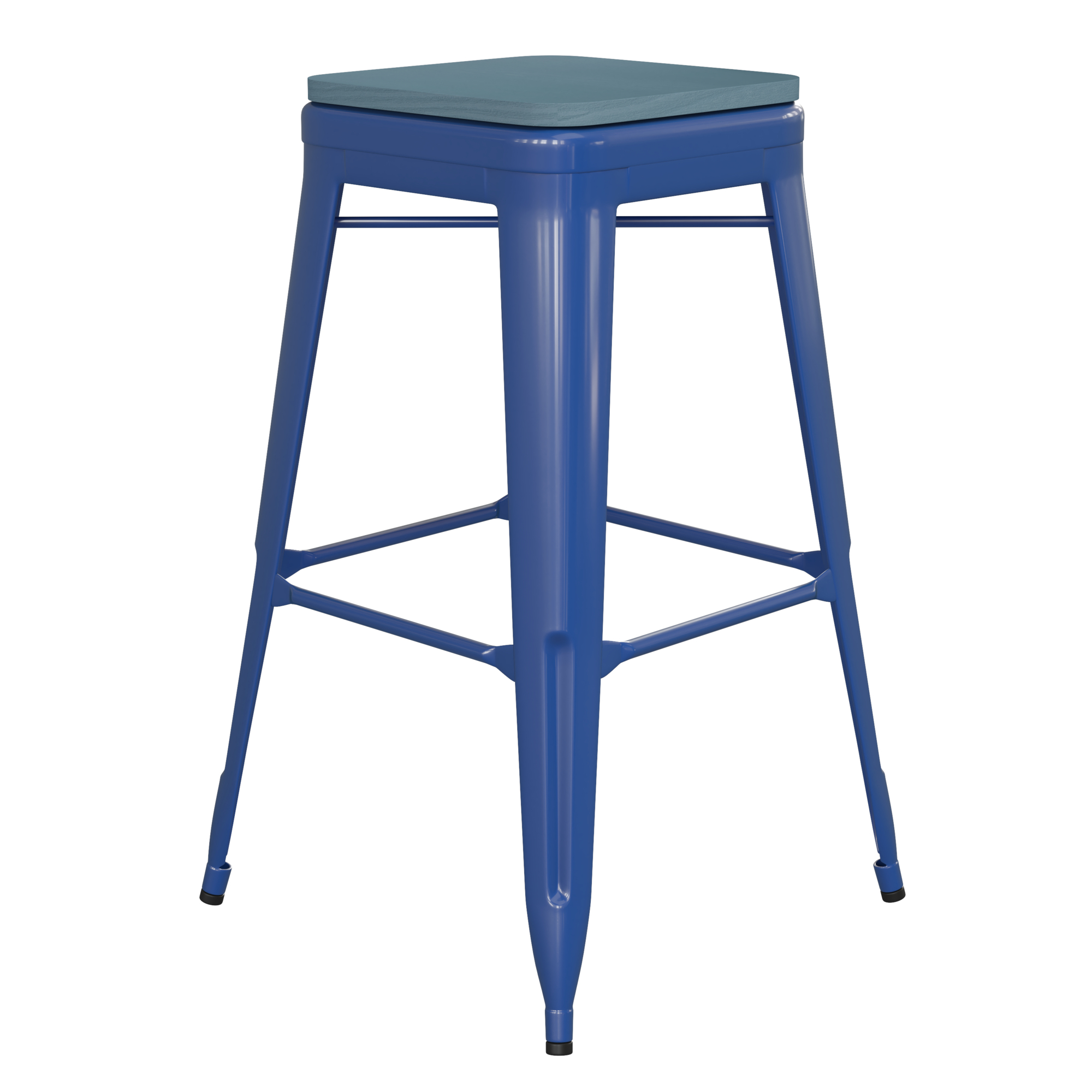 Flash Furniture, 30Inch Blue Metal Stool-Teal Blue Poly Seat, Primary Color Blue, Included (qty.) 1, Model CH3132030BLPL2C