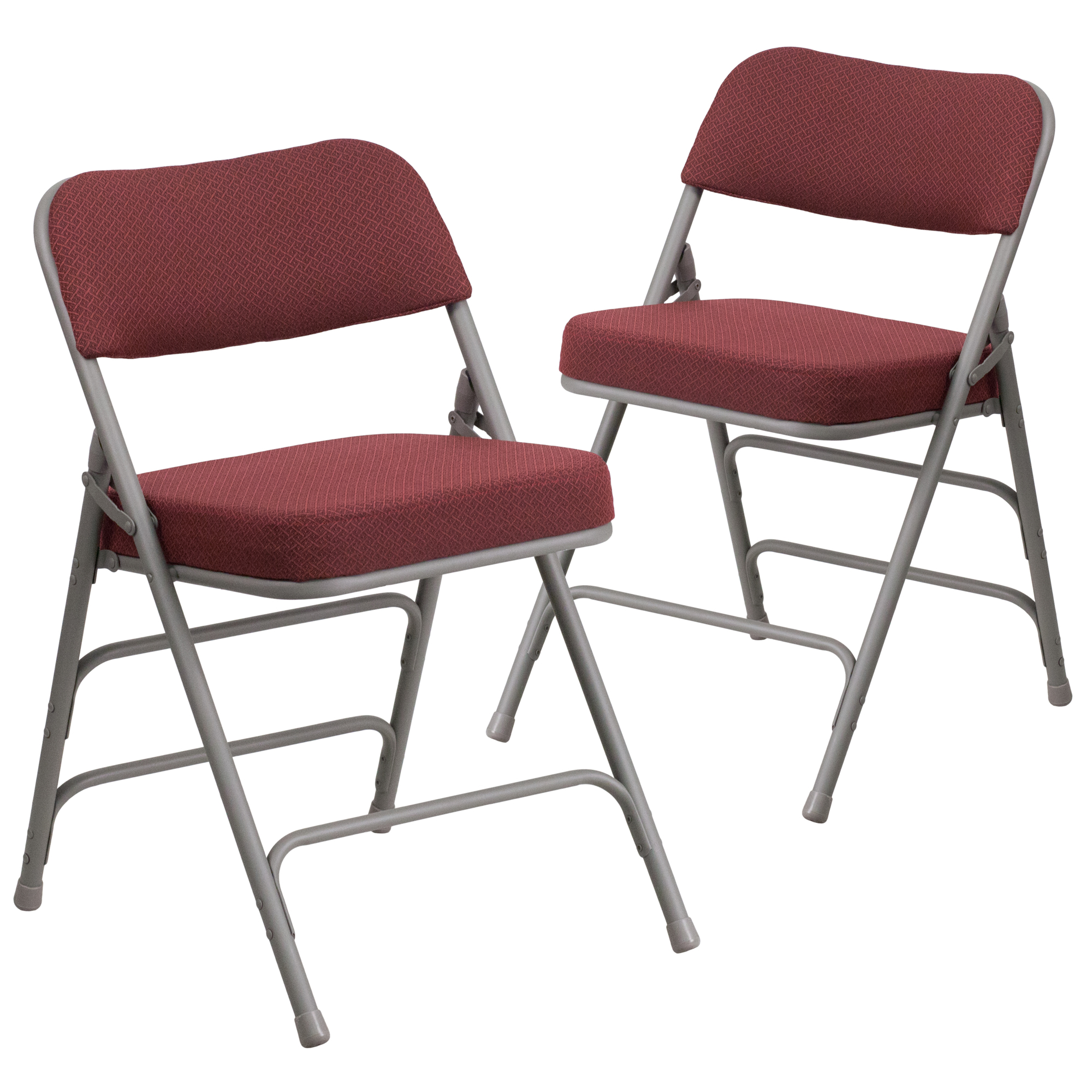 Flash Furniture, 2 Pack 18Inch W Burgundy Fabric Metal Folding Chair, Primary Color Burgundy, Included (qty.) 2, Model 2AWMC320AFBG