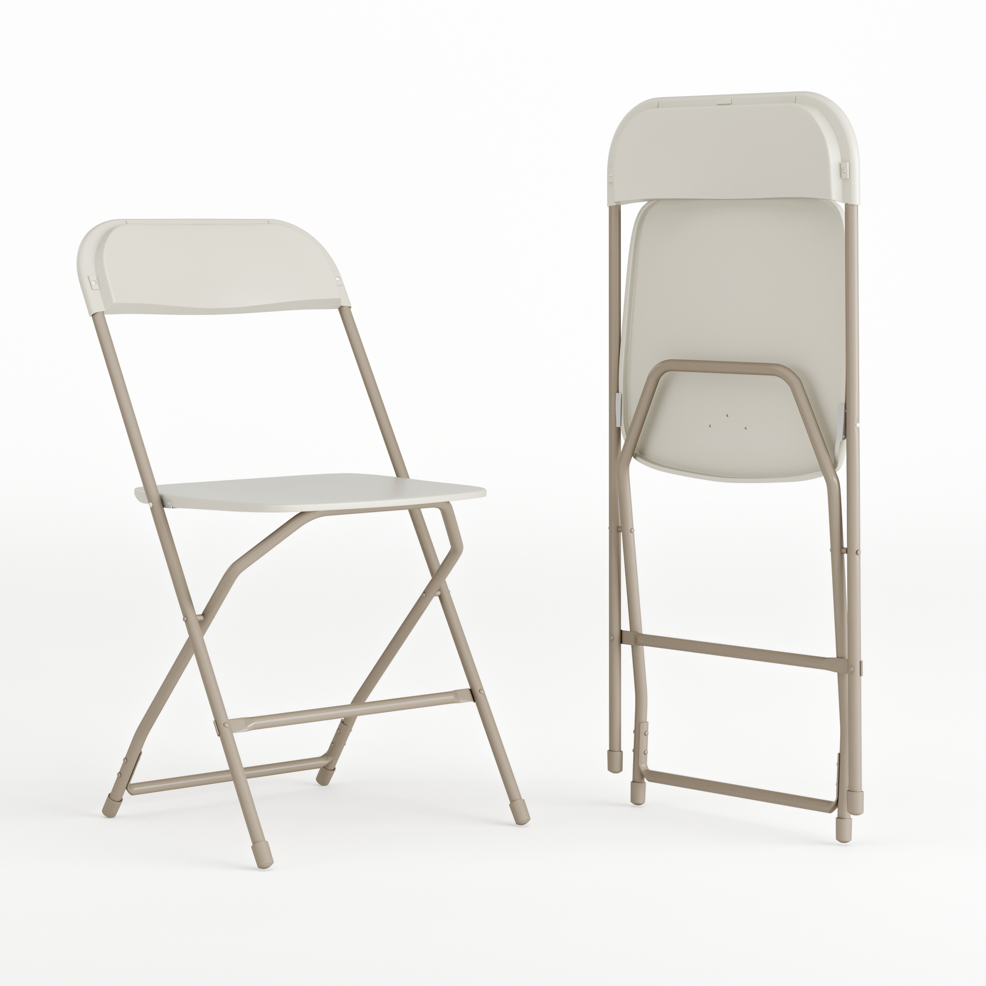 Flash Furniture, Folding Chair - Beige Plastic - 2 Pack, Primary Color Beige, Included (qty.) 2, Model 2LEL3BEIGE