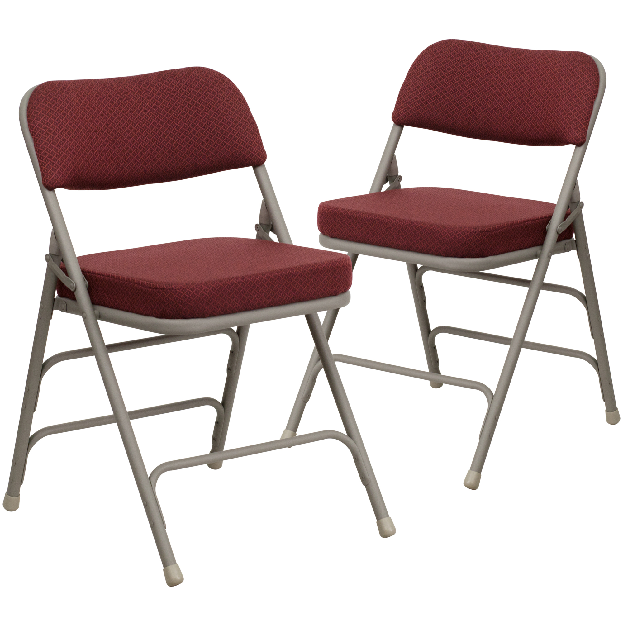 Flash Furniture, 18.5Inch W Triple Braced Burgundy Fabric Folding Chair, Primary Color Burgundy, Included (qty.) 2, Model 2HAMC320AFBY