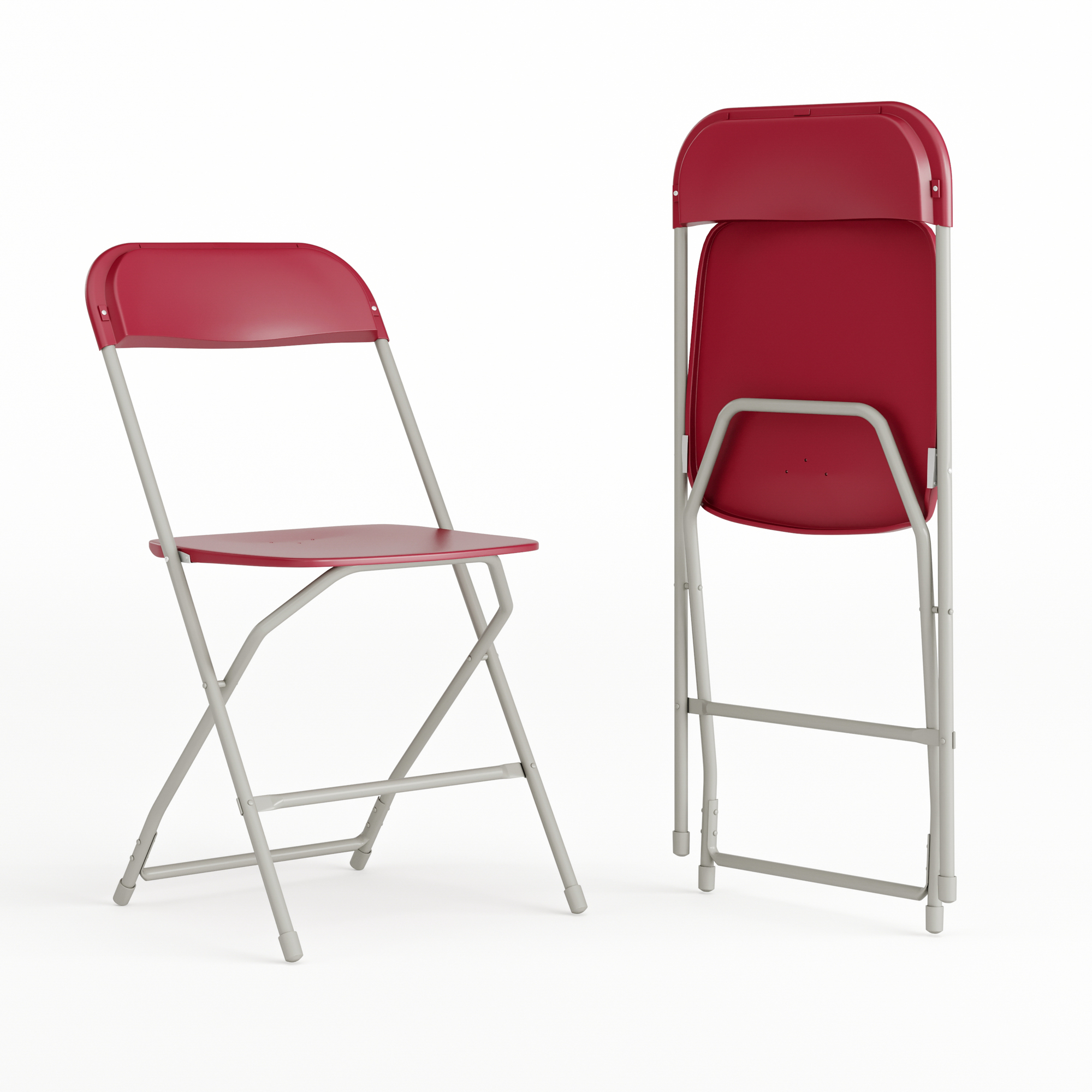 Flash Furniture, Folding Chair - Red Plastic - 2 Pack, Primary Color Red, Included (qty.) 2, Model 2LEL3RED