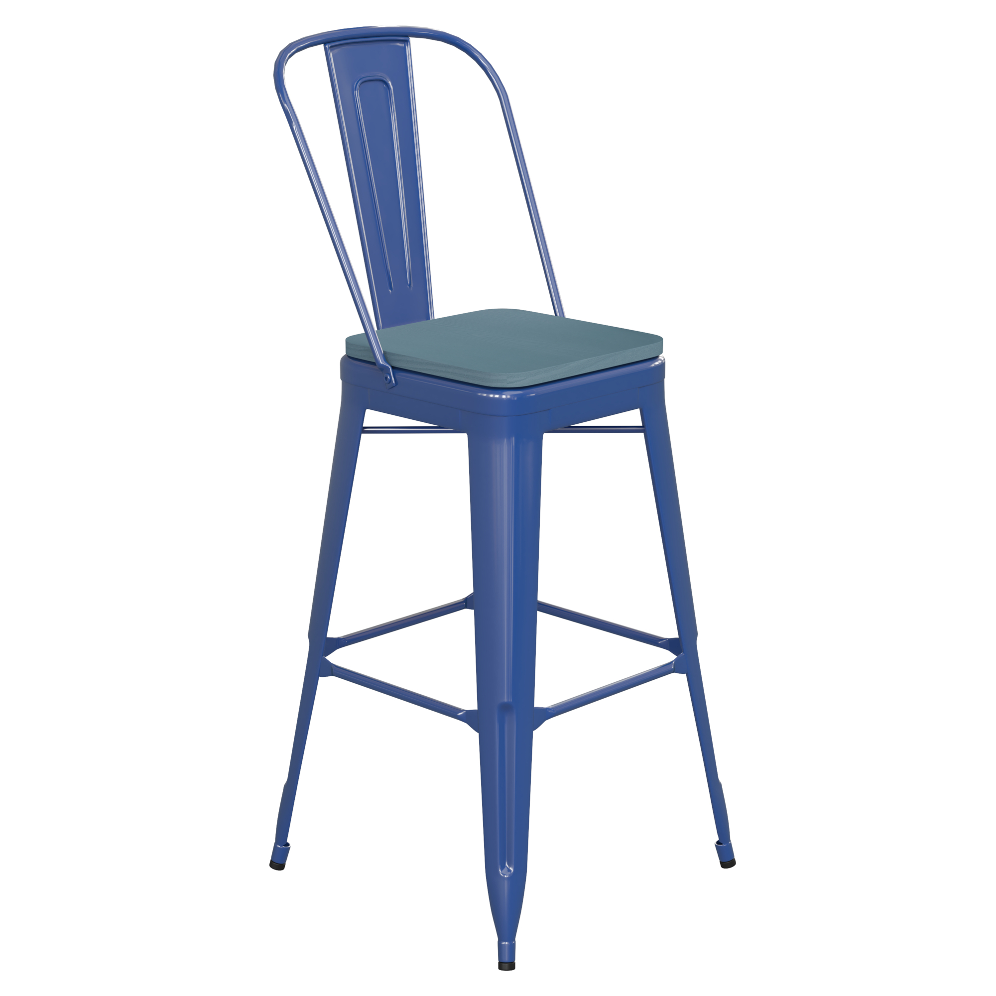 Flash Furniture, 30Inch Blue Metal Counter Stool-Teal Poly Seat, Primary Color Blue, Included (qty.) 1, Model CH3132030GBLP2C