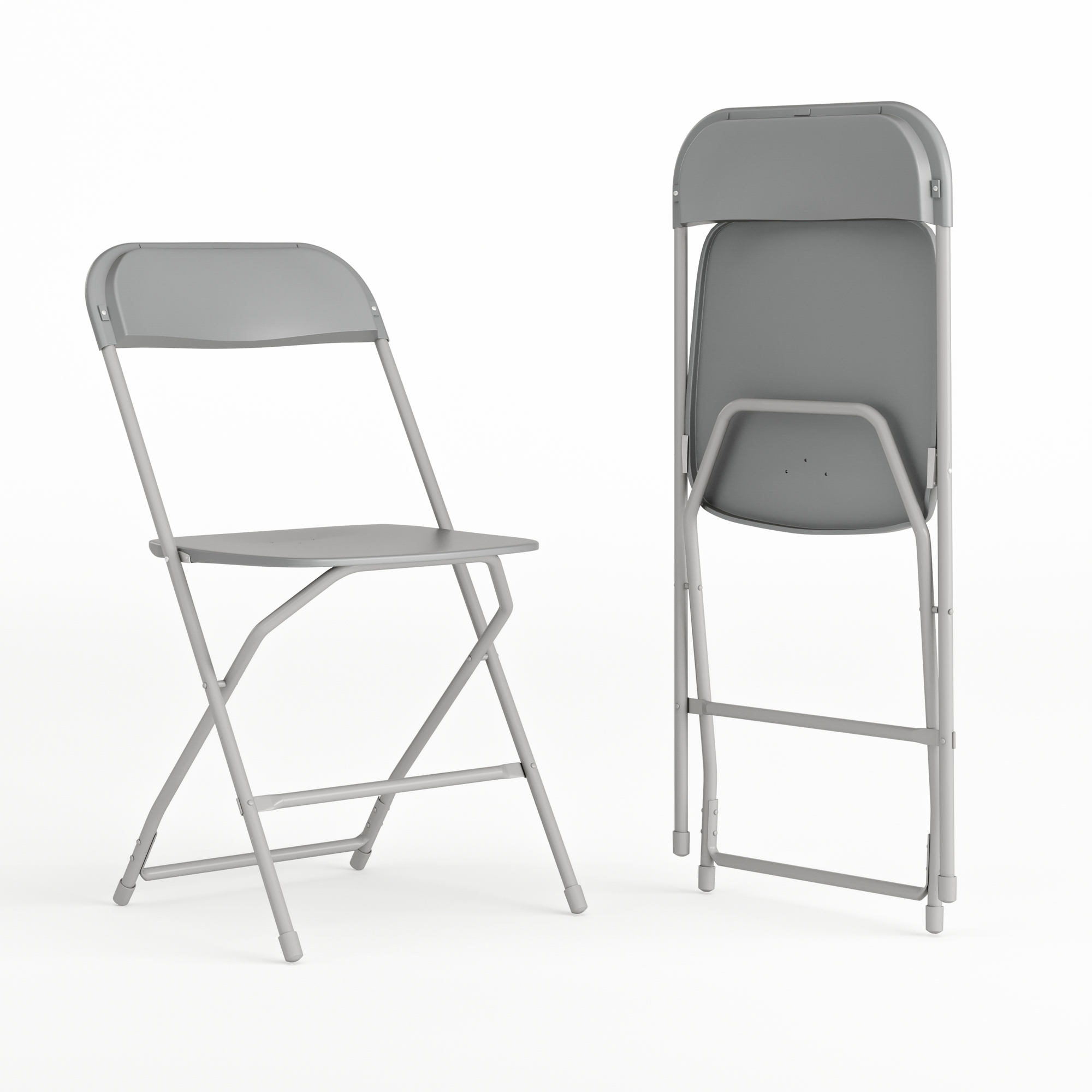 Flash Furniture, Folding Chair - Grey Plastic - 2 Pack, Primary Color Gray, Included (qty.) 2, Model 2LEL3GREY