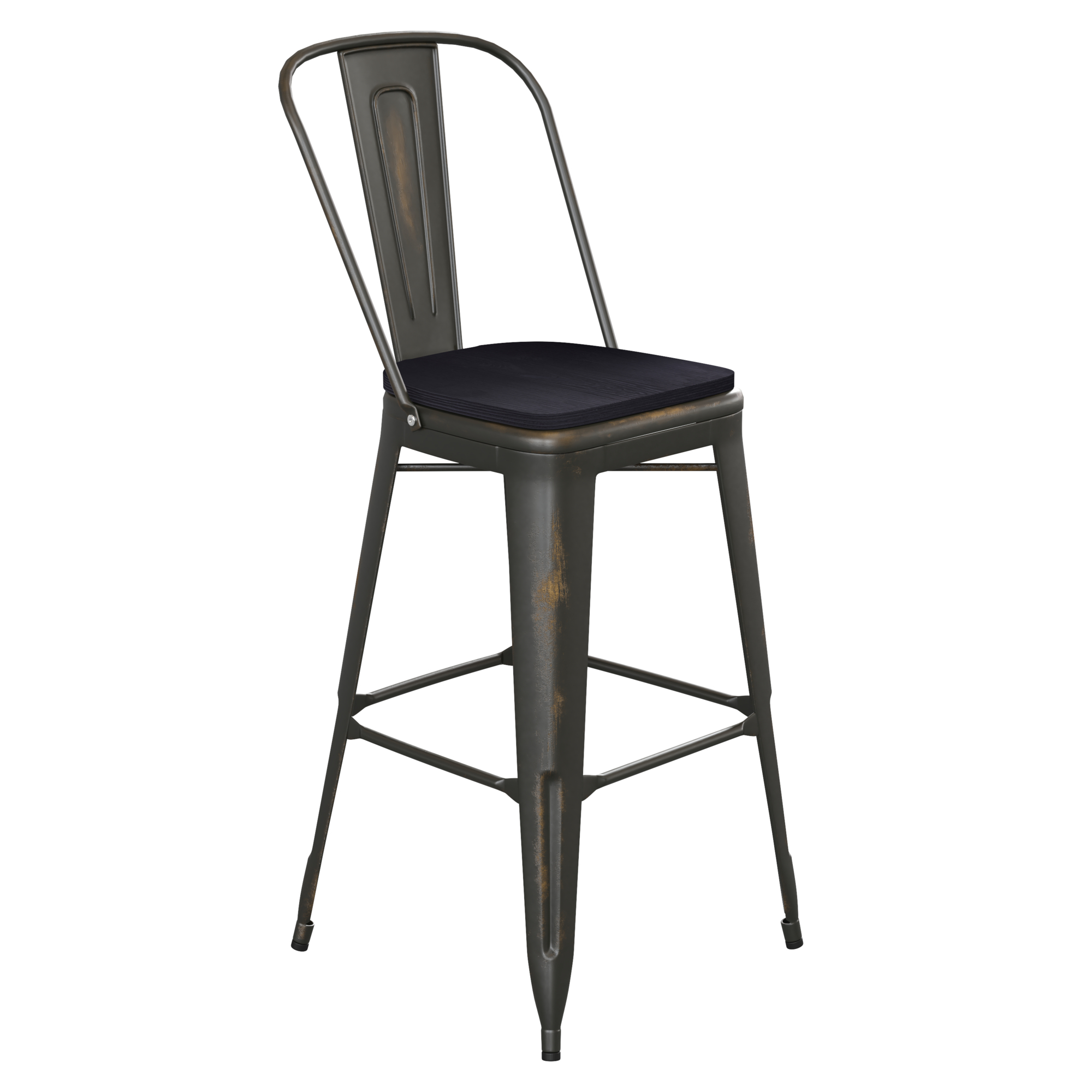 Flash Furniture, Copper Metal Stool with Black Poly Seat, Primary Color Brown, Included (qty.) 1, Model ET353430COPPL1B