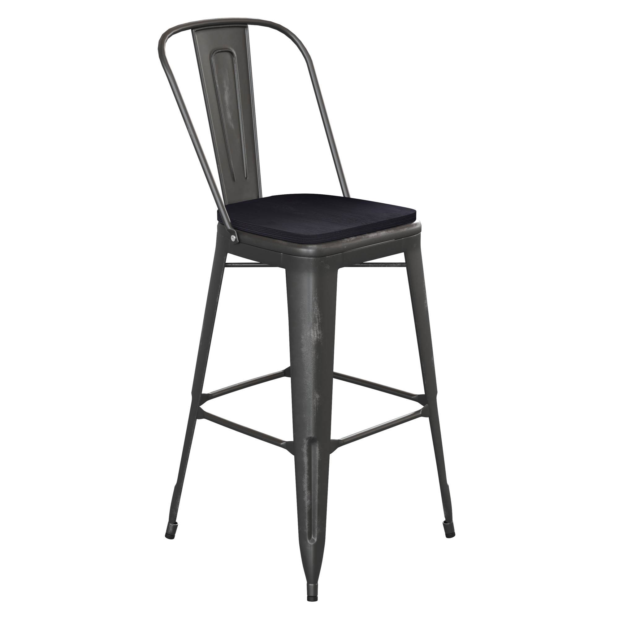 Flash Furniture, Black Metal Stool with Black Poly Seat, Primary Color Black, Included (qty.) 1, Model ET353430BKPL1B