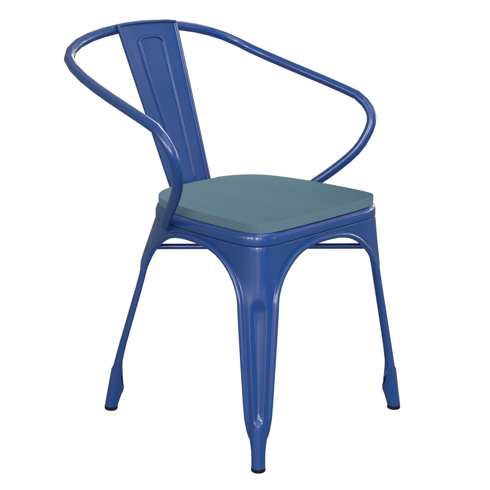 Flash Furniture, Blue Metal Stack Chair - Teal Blue Poly Resin Seat, Primary Color Blue, Included (qty.) 1, Model CH31270BLPL1C