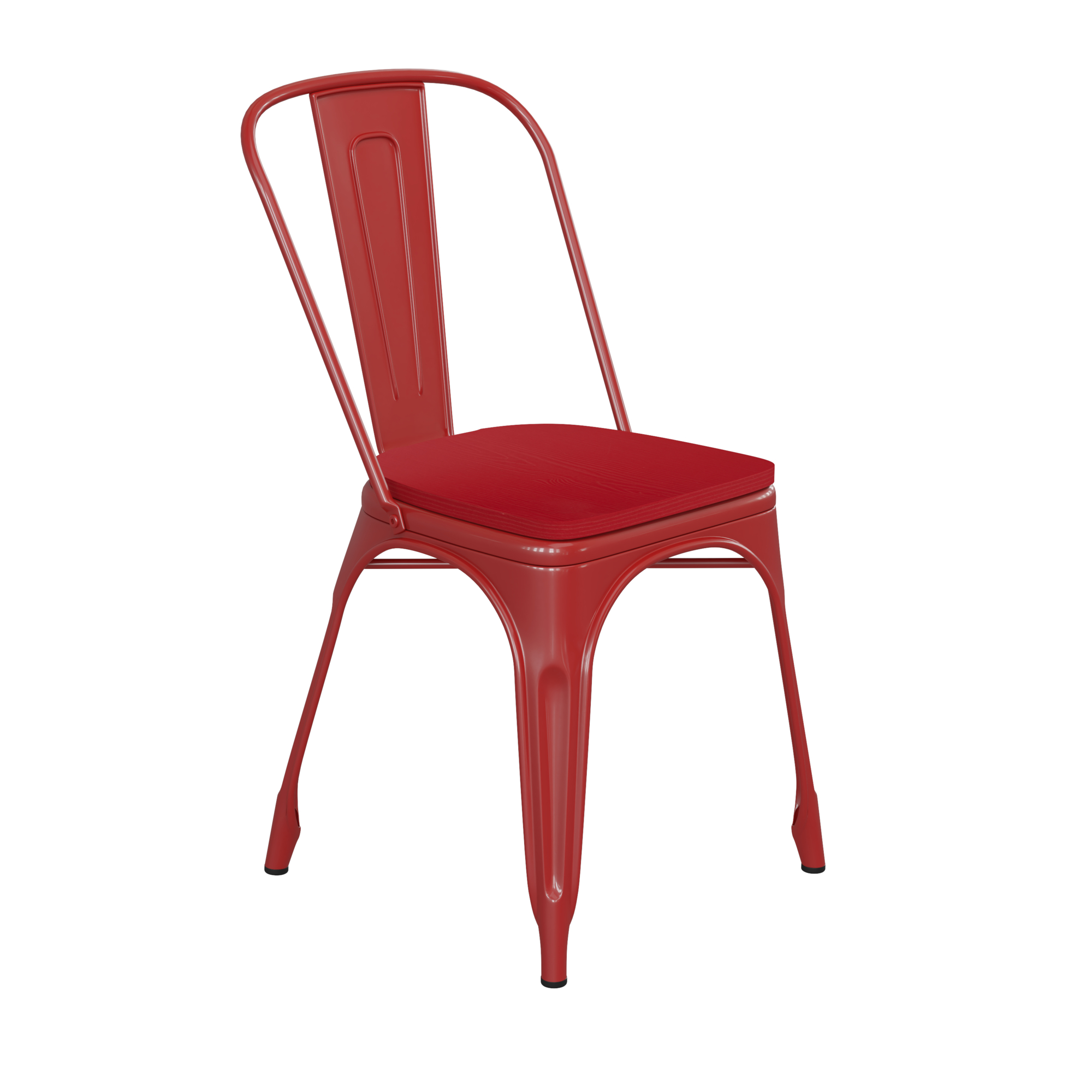Flash Furniture, Red Metal Stack Chair with Red Poly Resin Seat, Primary Color Red, Included (qty.) 1, Model CH31230REDPL1R