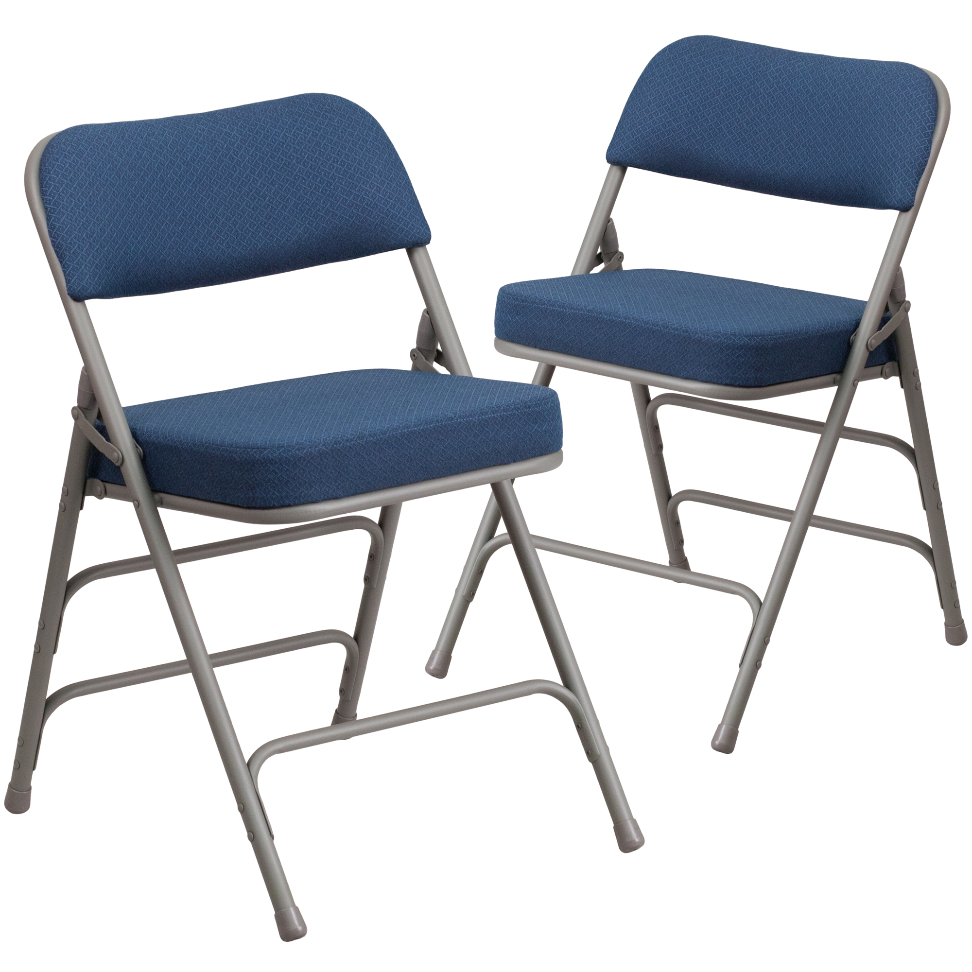 Flash Furniture, 2 Pack 18Inch W Curved Navy Fabric Metal Folding Chair, Primary Color Blue, Included (qty.) 2, Model 2AWMC320AFNVY
